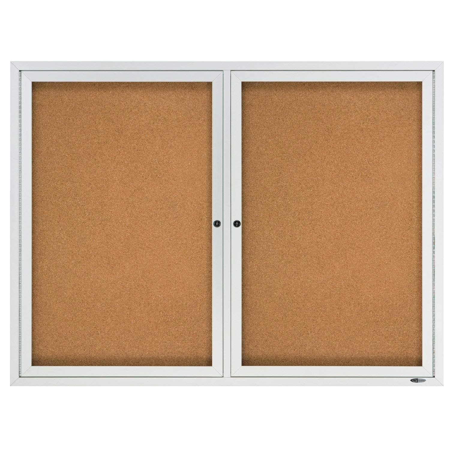 Quartet Bulletin Board, 4' x 3' Enclosed Cork Notice Board, Lockable Swing Door, Weather Resistant Aluminum Frame (2124)