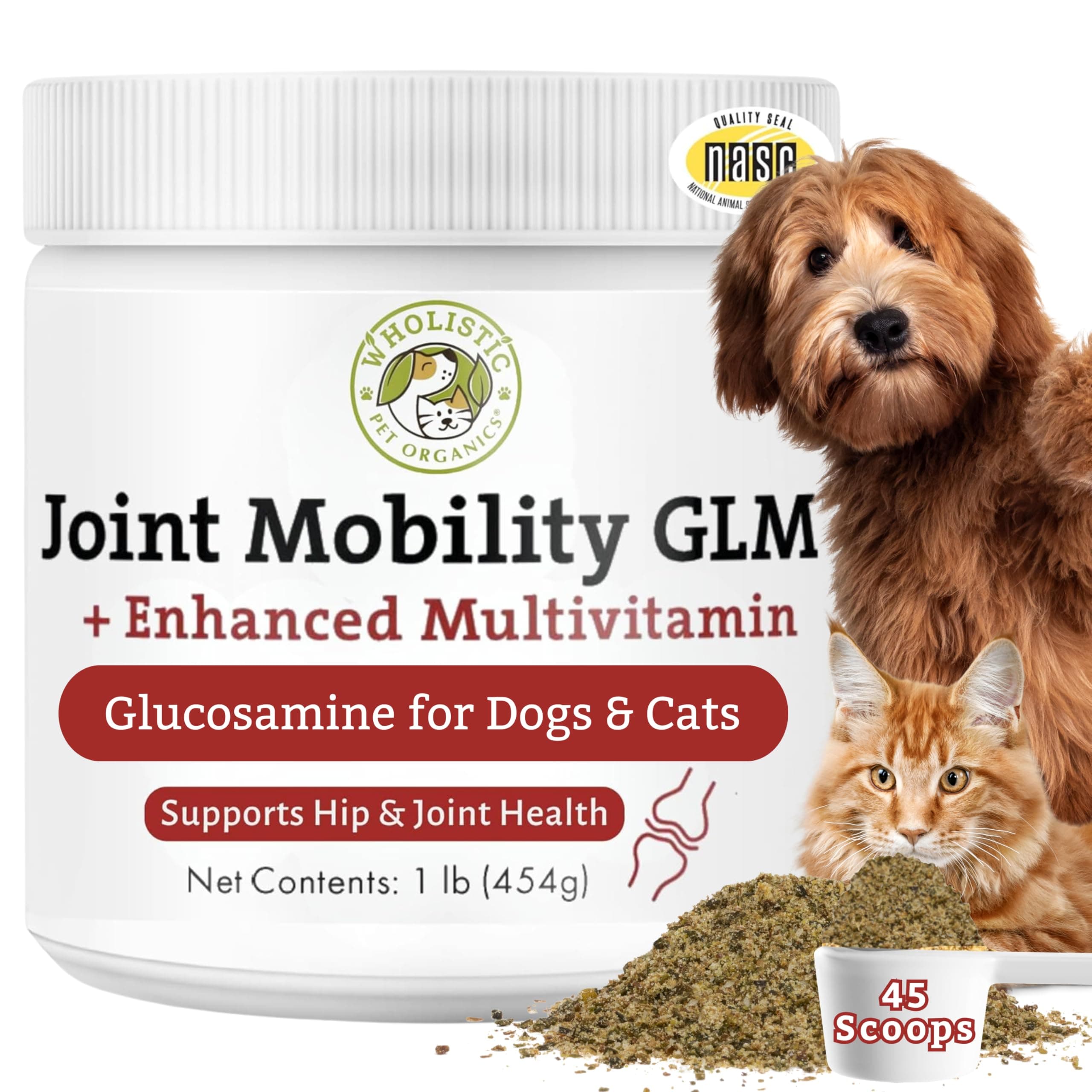 Dog Joint Supplement: Joint Mobility with Green Lipped Mussel - 1 Lb - Dogs Hip and Joint Support Supplement - Glucosamine Chondroitin for Dogs with MSM, Vitamins & Minerals