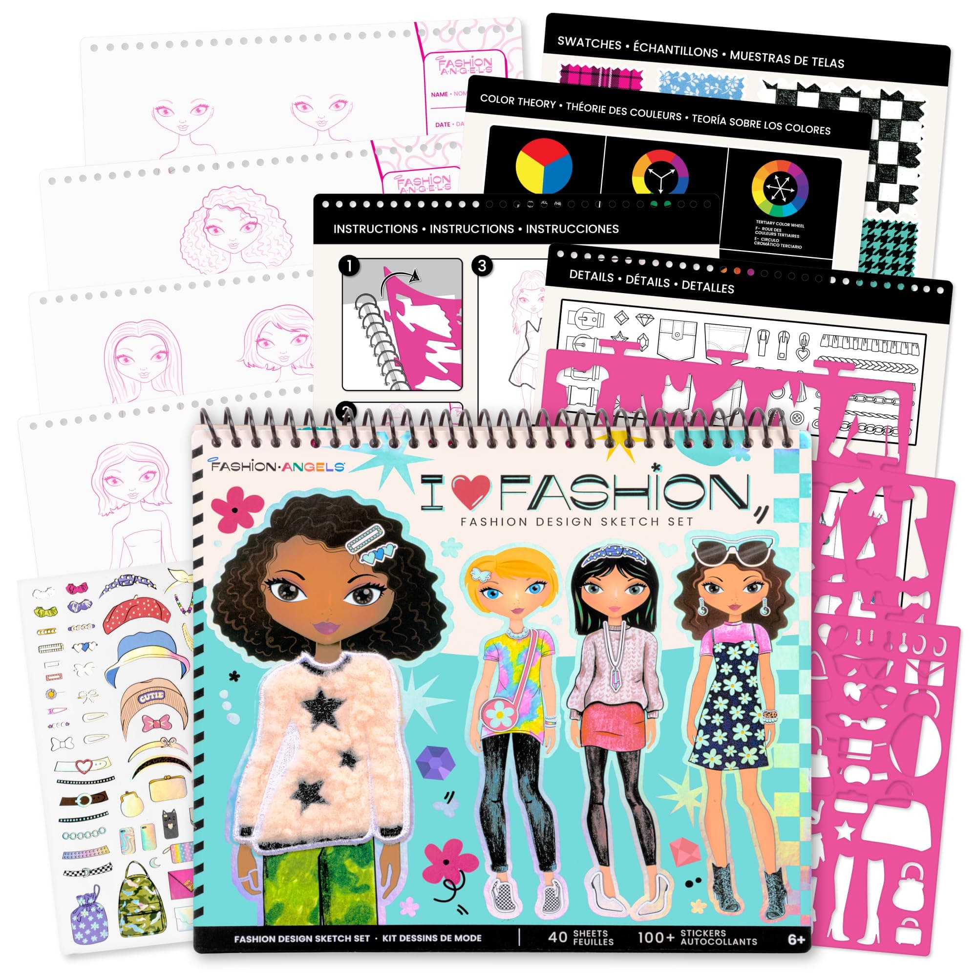 Fashion Angels I Love Fashion Sketch Portfolio, Includes Sketch Pad with Sten...