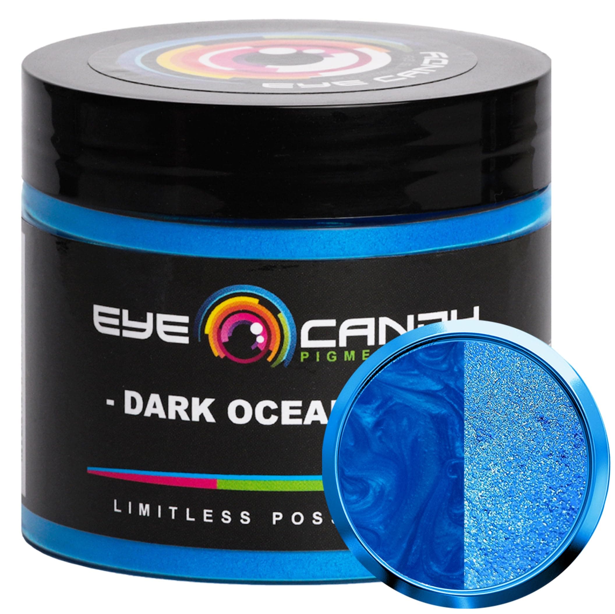Eye Candy Pigments Premium Blue Mica Powder - Dark Ocean Blue (50gr) - for Epoxy, Resin, Soap, Paint, Woodworking, Acrylic Pouring, Bath Bombs, Fishing Lures - DIY Arts and Crafts Additive