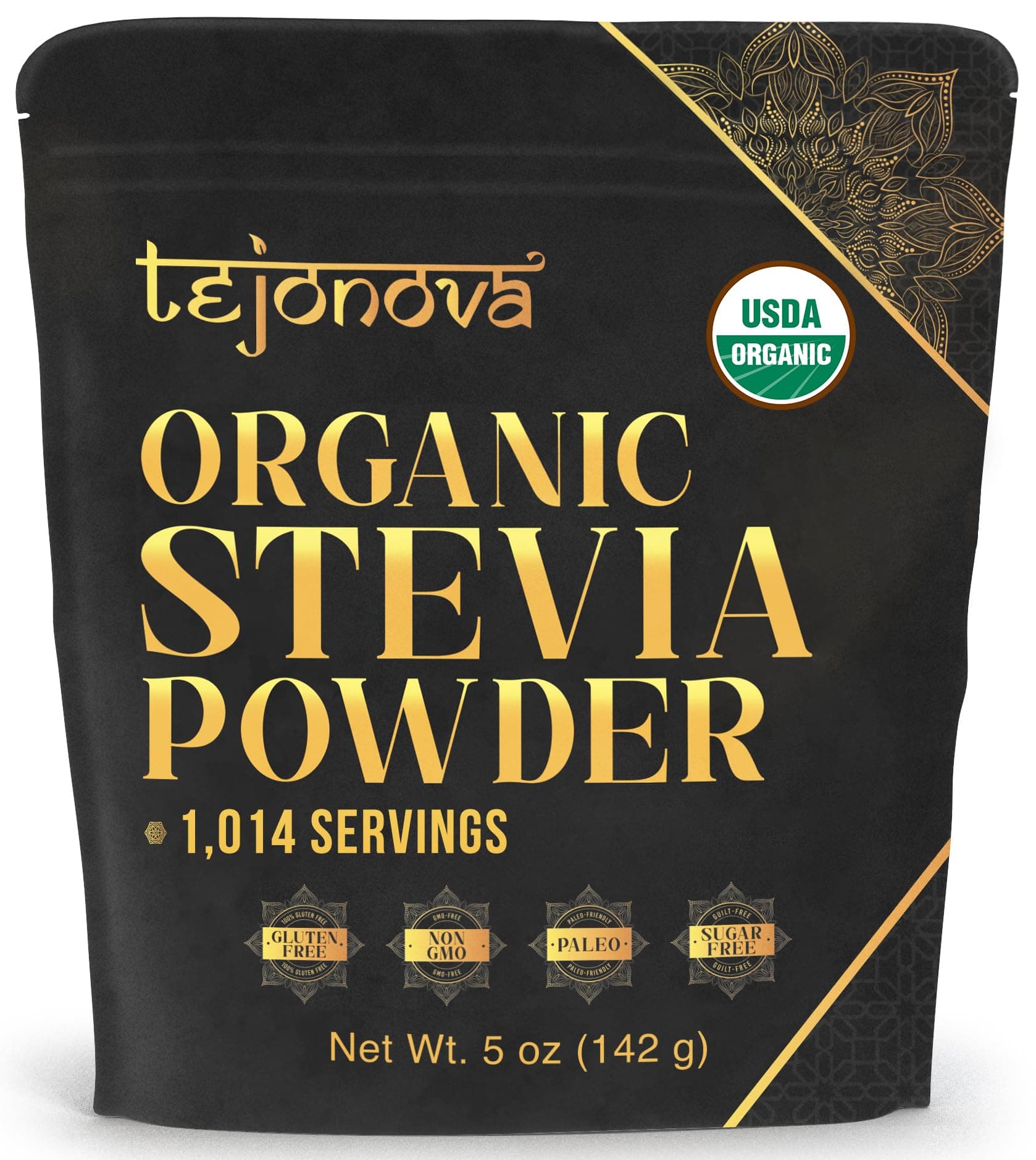 Organic Stevia Powder, 5oz, Stevia Sweetener, Stevia Organic, Stevia Extract Powder, Zero Calorie Sweetener, Stevia Sugar Substitute, Pure Stevia No Additives, 1014 Servings