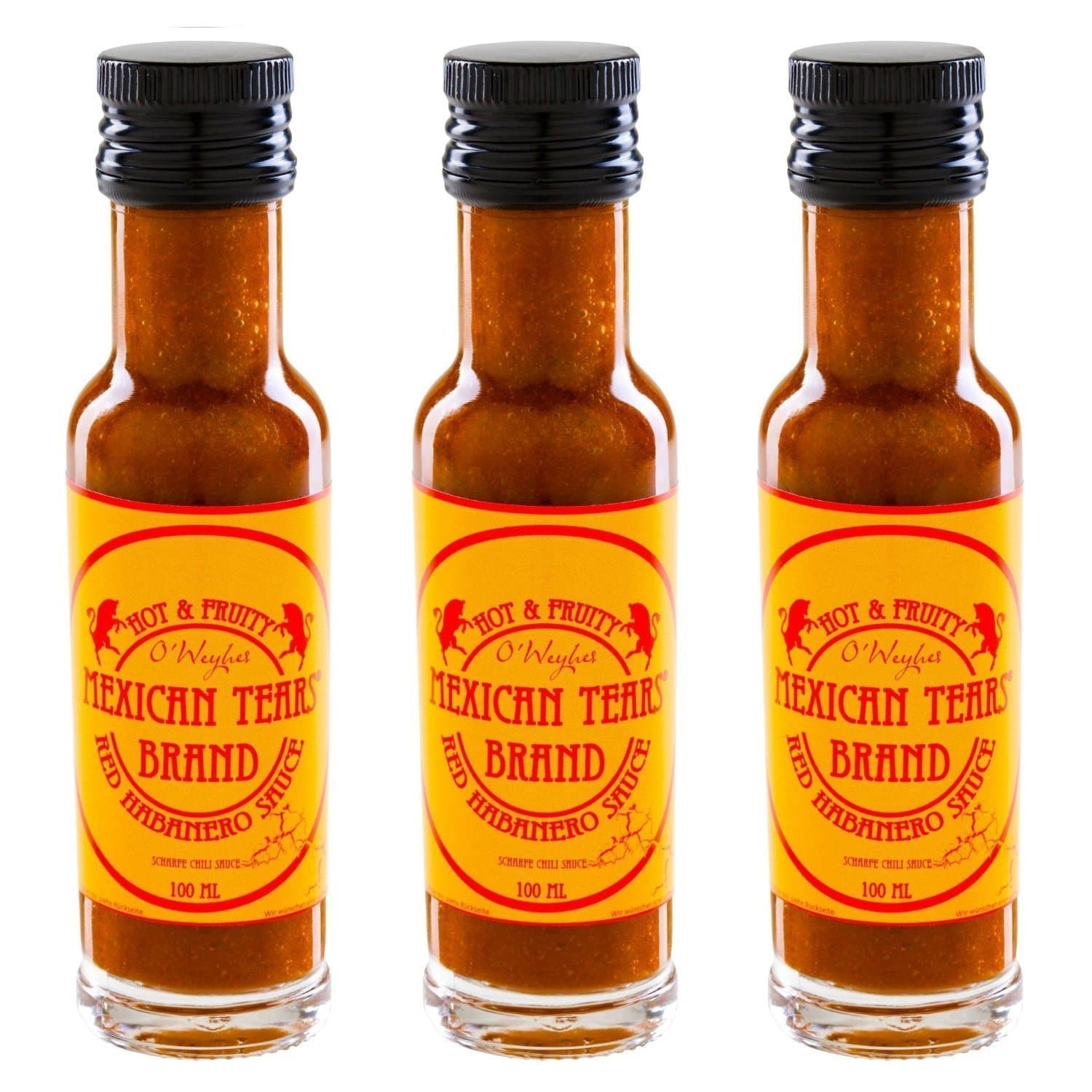 3 Pack Red Habanero Sauce, Hot Sauce [100ml Chilli Sauce]