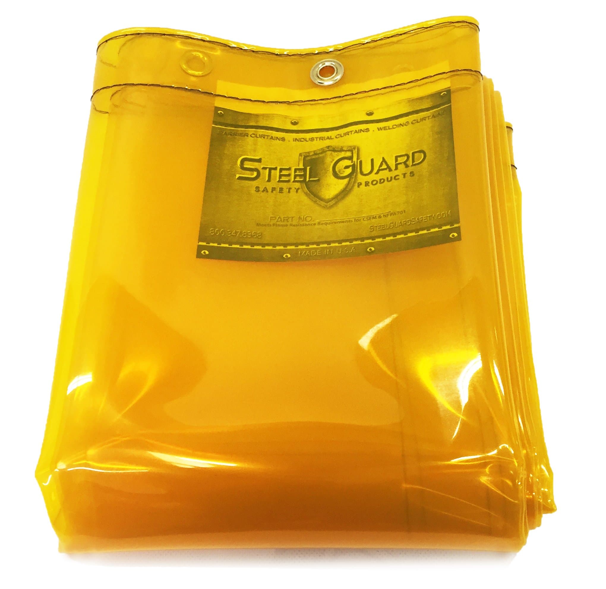 Welding Curtain - H- 6' x W- 6' - See-Thru 14 mil Yellow Transparent Welding Curtain