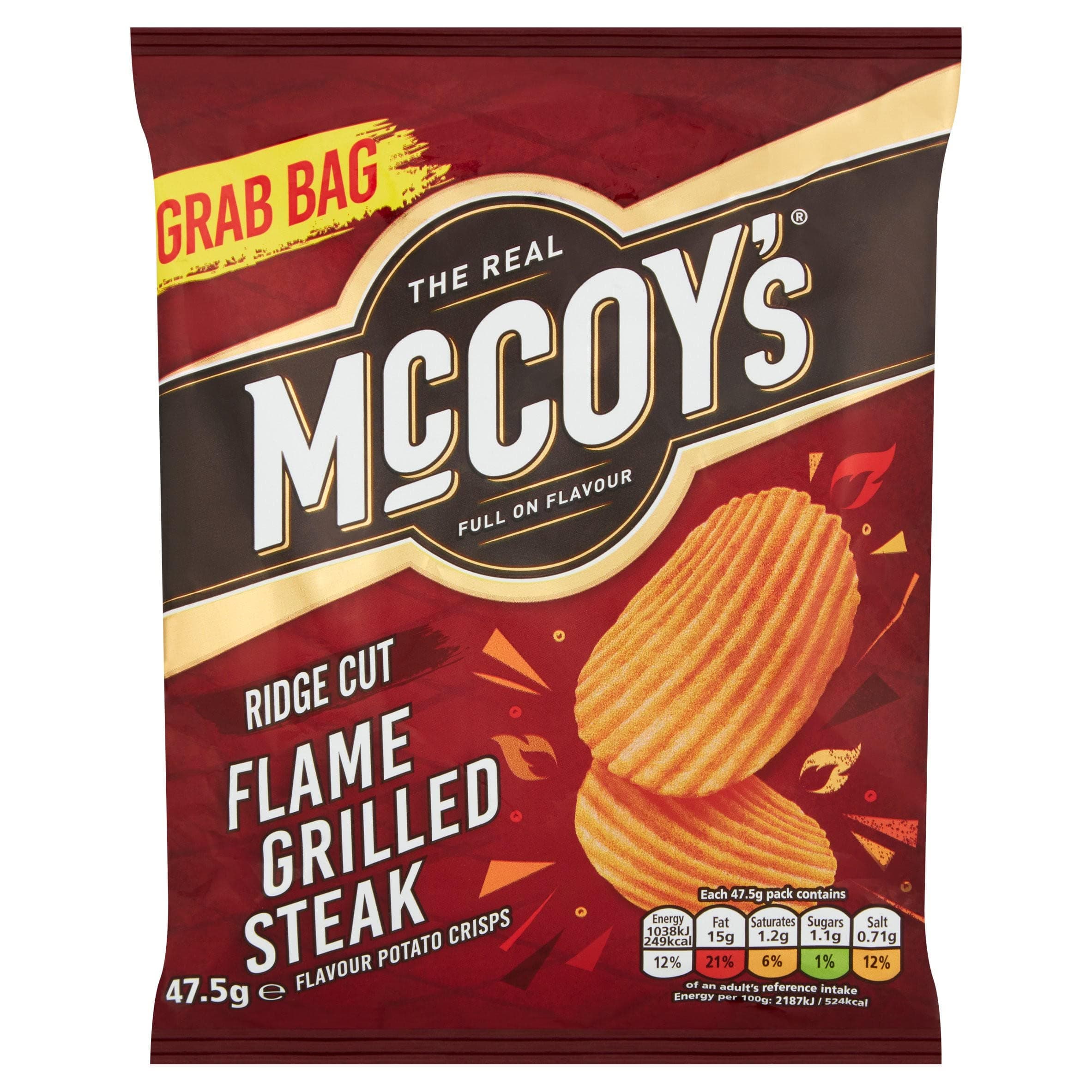 McCoys Ridge Cut Flame Grilled Steak Crisps, 47.5 g