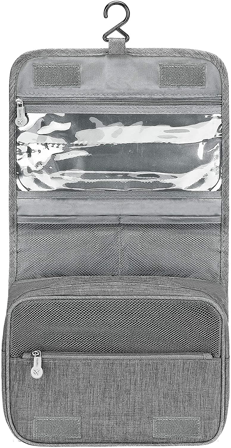 ACOPTONPortable Hanging Travel Toiletry Bag for Men and Womens Waterproof Bathrooom Shower Bag Multifunctional Cosmetic Makeup Organzier (Gray)