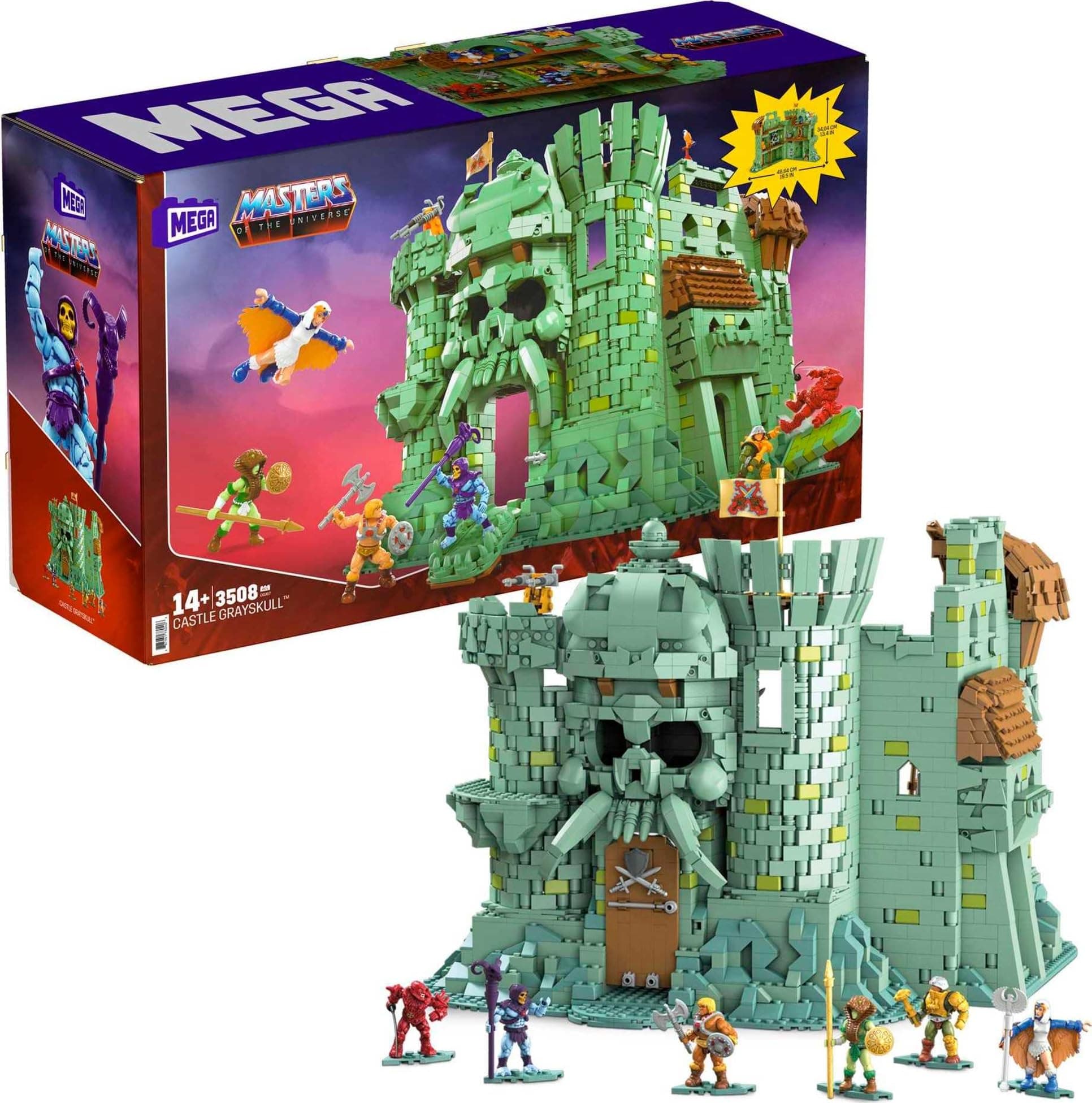 MEGA Masters Of The Universe Toy Building Set, Motu Castle Grayskull With 3508 Pieces, 6 Micro Action Figures And Accessories, For Collectors [Amazon Exclusive]