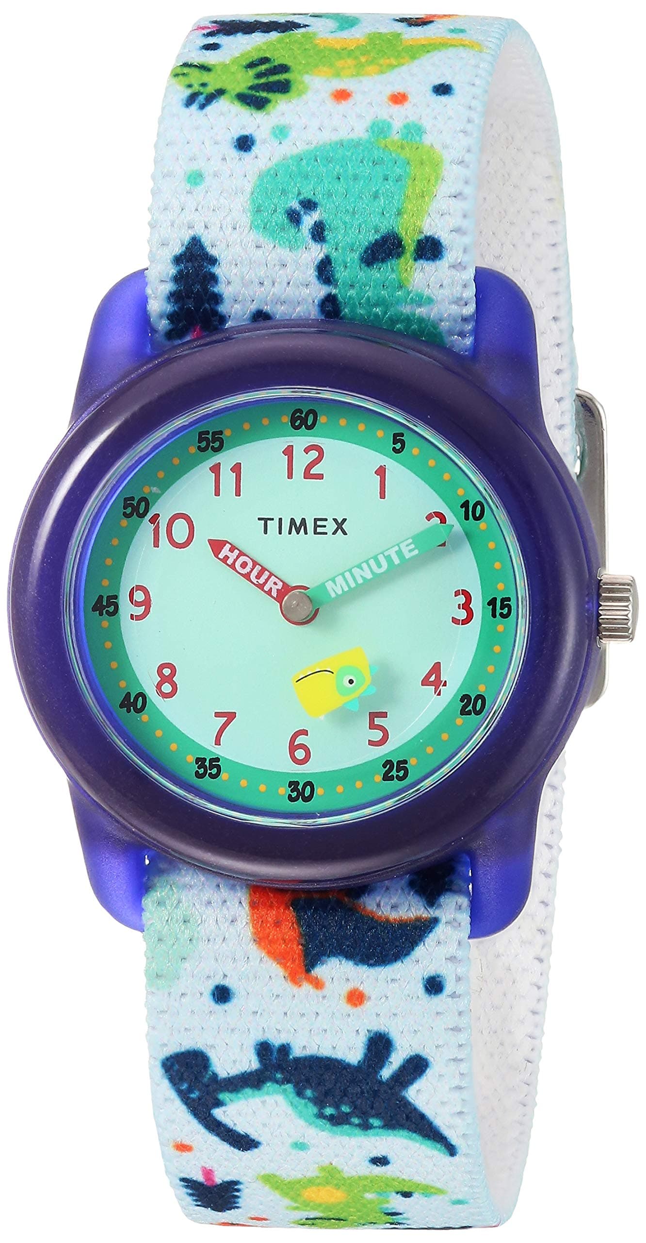 TIME Machines® 29mm Blue/Yellow Stripe Elastic Fabric Kids Watch