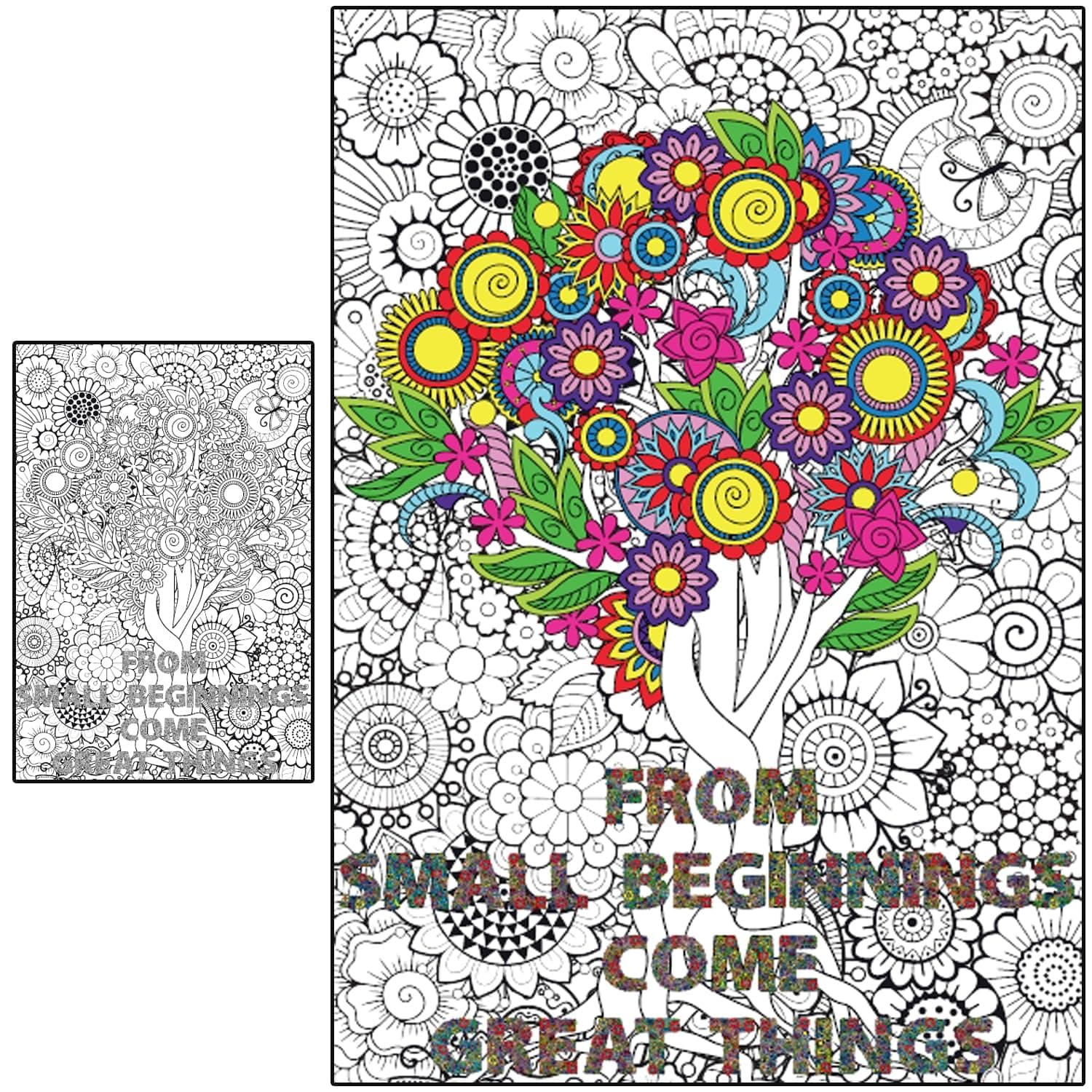 Huge Coloring Posters for Adults and Kids - Large Wall Coloring Poster for Adults at Work Office Motivational - Giant Tree of Life for Classroom - Extra Large Adult Poster to Color Big Jumbo Size