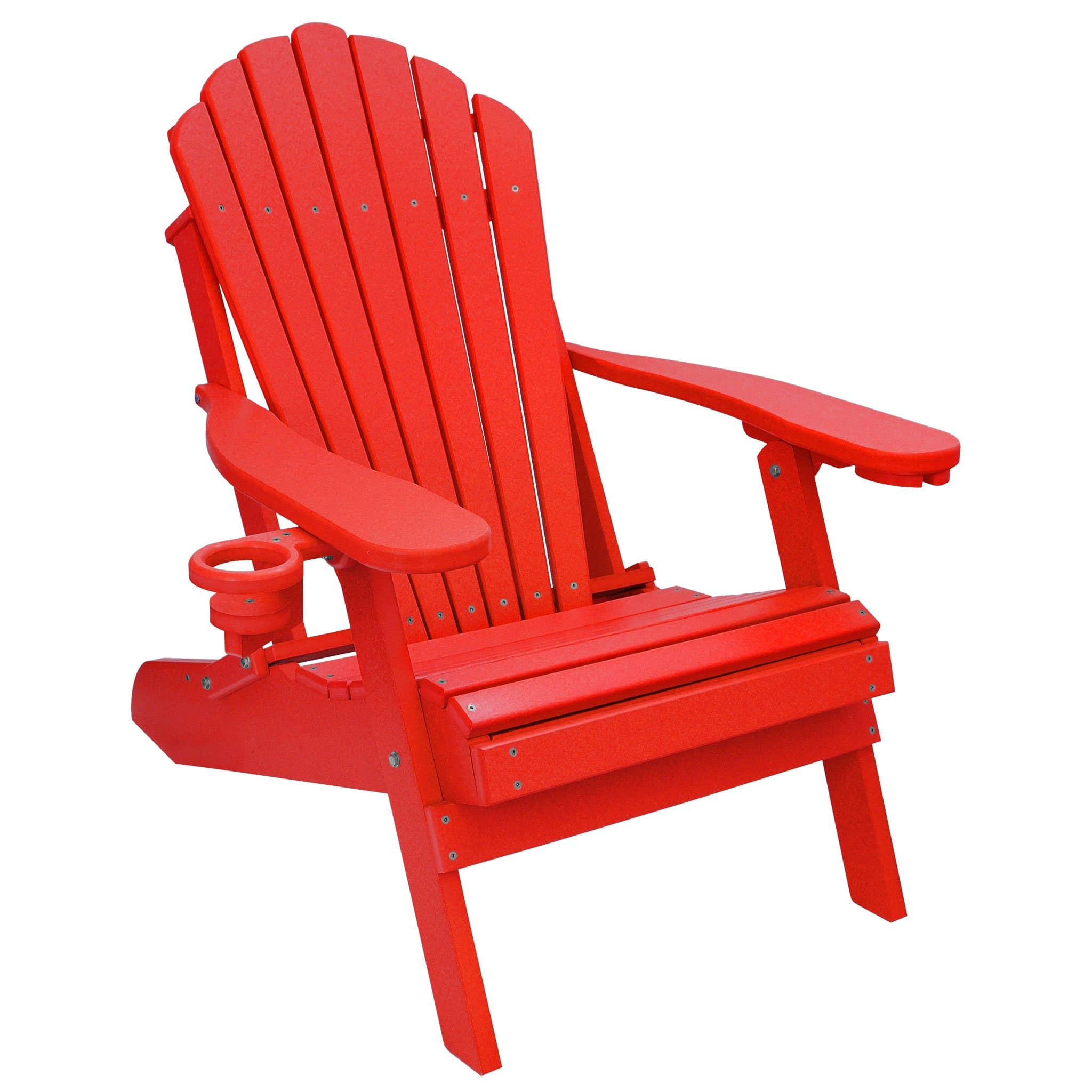 Outer Banks Deluxe Oversized Poly Lumber Folding Adirondack Chair (Bright Red)