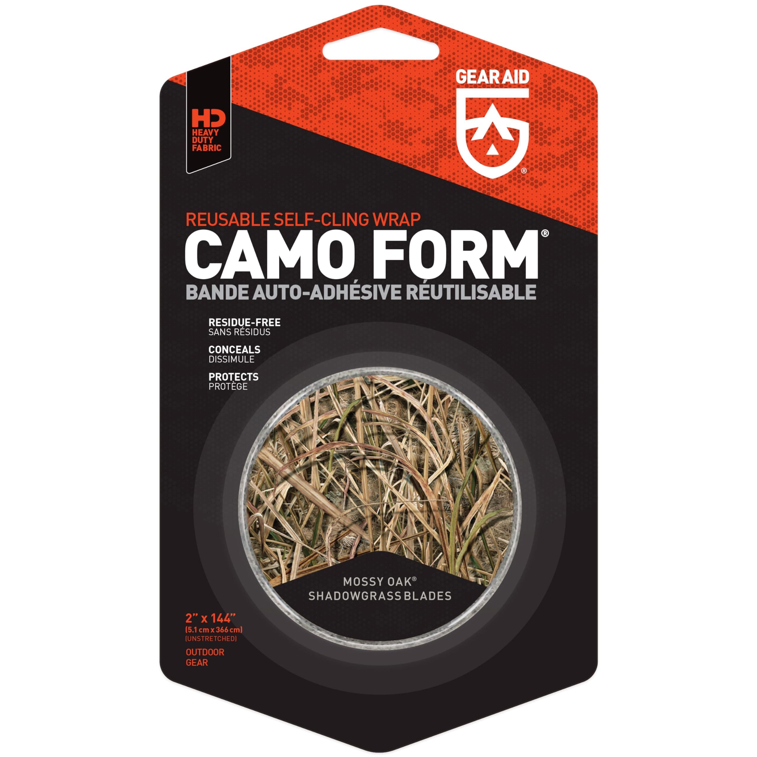 McNett Tactical Camo Form Protective Camouflage Wrap, Mossy Oak Shadow Grass, 2"x144" roll