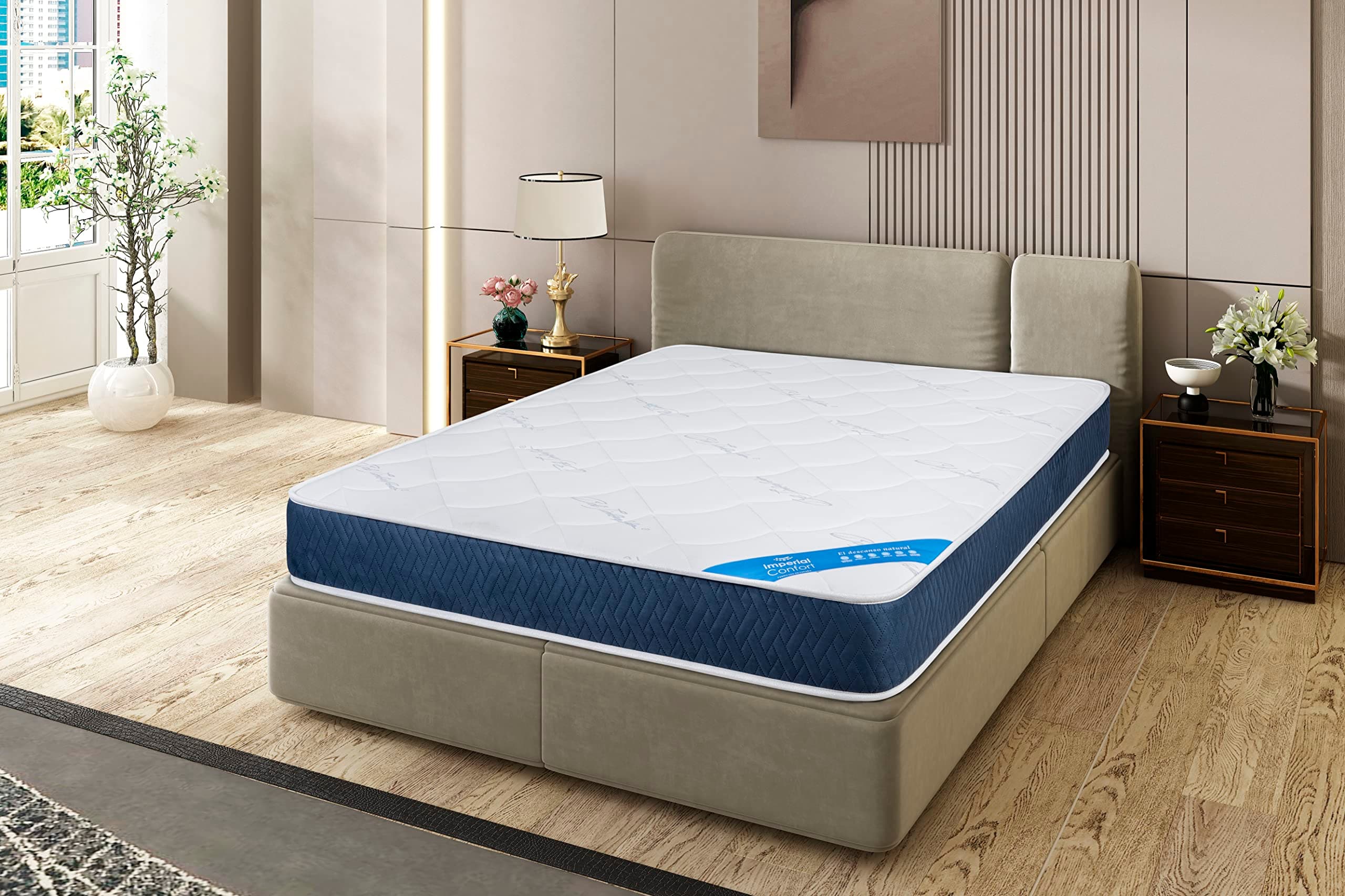 Imperial Confort Oslo Mattress, Polyester, White 190 x 135 x 21 cm white
