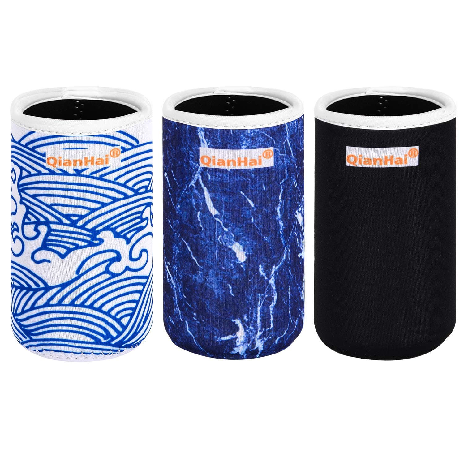 Neoprene Slim Can Coolers Insulated for White Claw Sleeves for 12Oz Skinny Beer Can Sleeves for Energy Cold Drinks Michelob Ultra Can Holders for Beer Bottles (BlueWave)