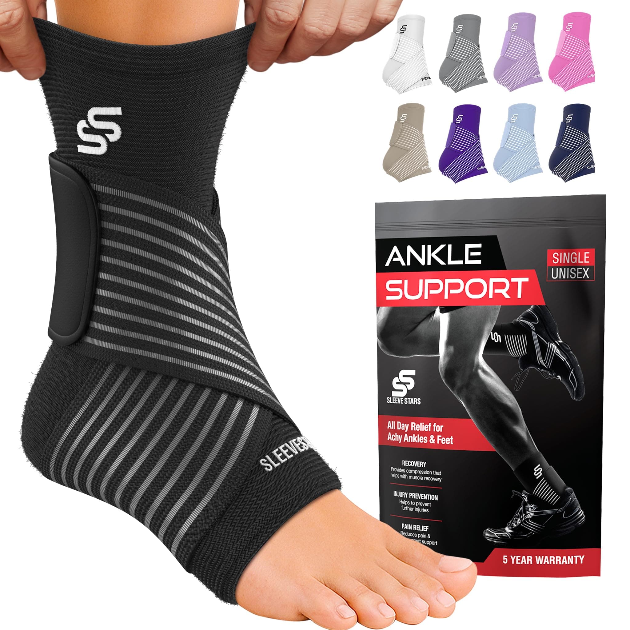 Ankle Brace for Plantar Fasciitis Support - Women & Men – Pain Relief Foot Sleeve, Single