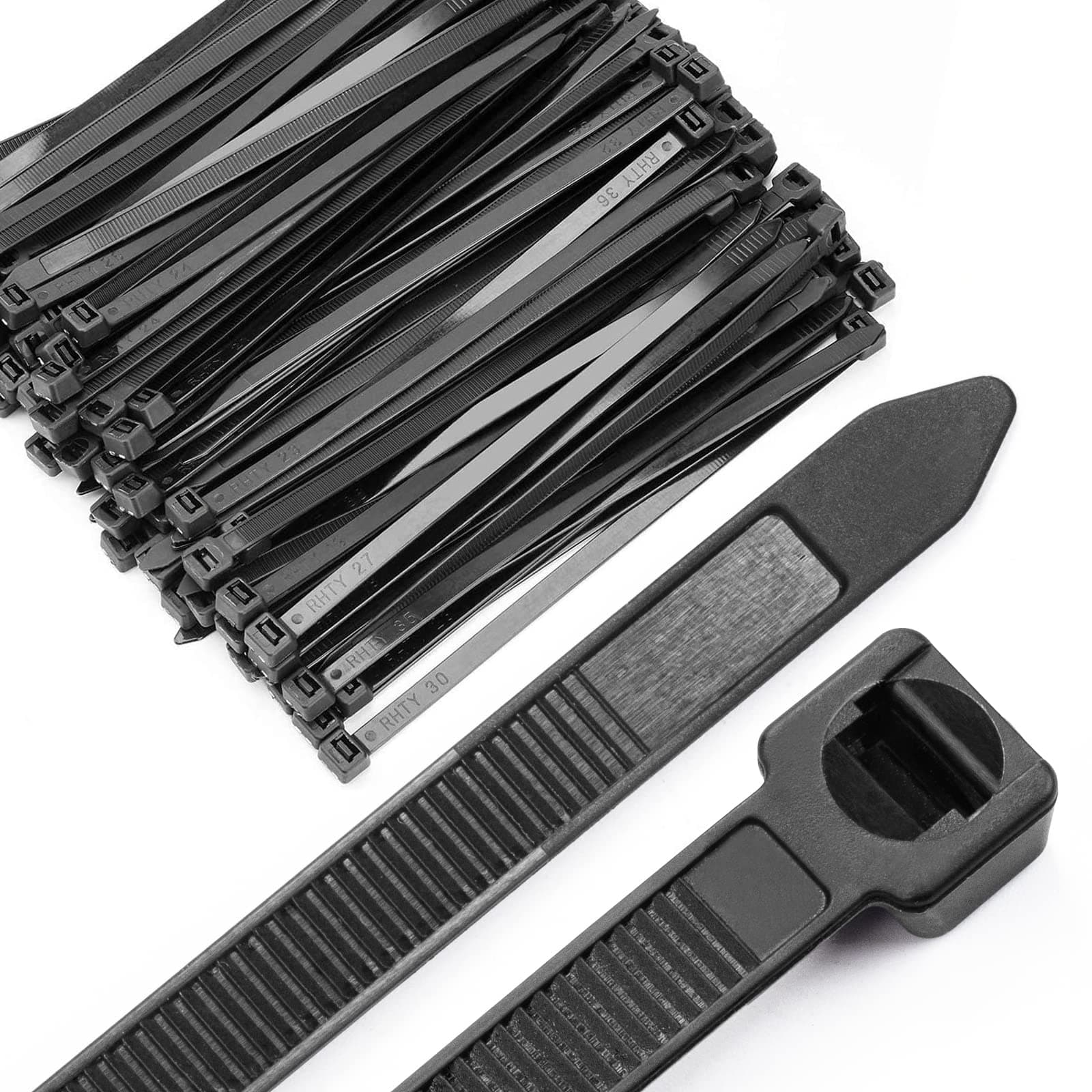 OneLeafCable Ties 8 Inch Heavy Duty Zip Ties with 120 Pounds Tensile Strength for Multi-Purpose Use, Self-Locking UV Resistant Nylon Tie Wraps, Indoor and Outdoor Tie Wire.120 Pcs Black