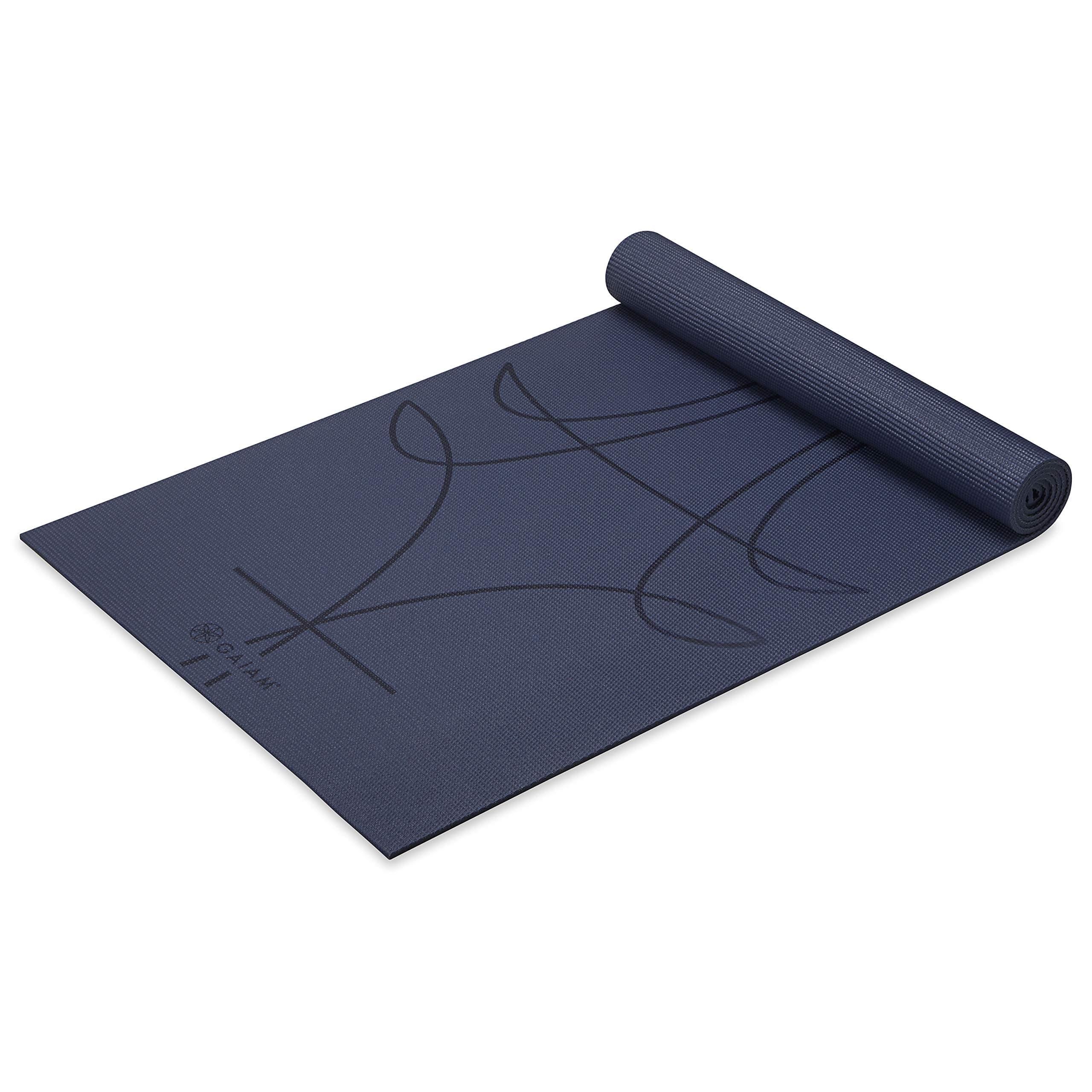 Gaiam Yoga Mat - Premium 6mm Print Extra Thick Non Slip Exercise & Fitness Mat for All Types of Yoga, Pilates & Floor Workouts (68"L x 24"W x 6mm Thick)