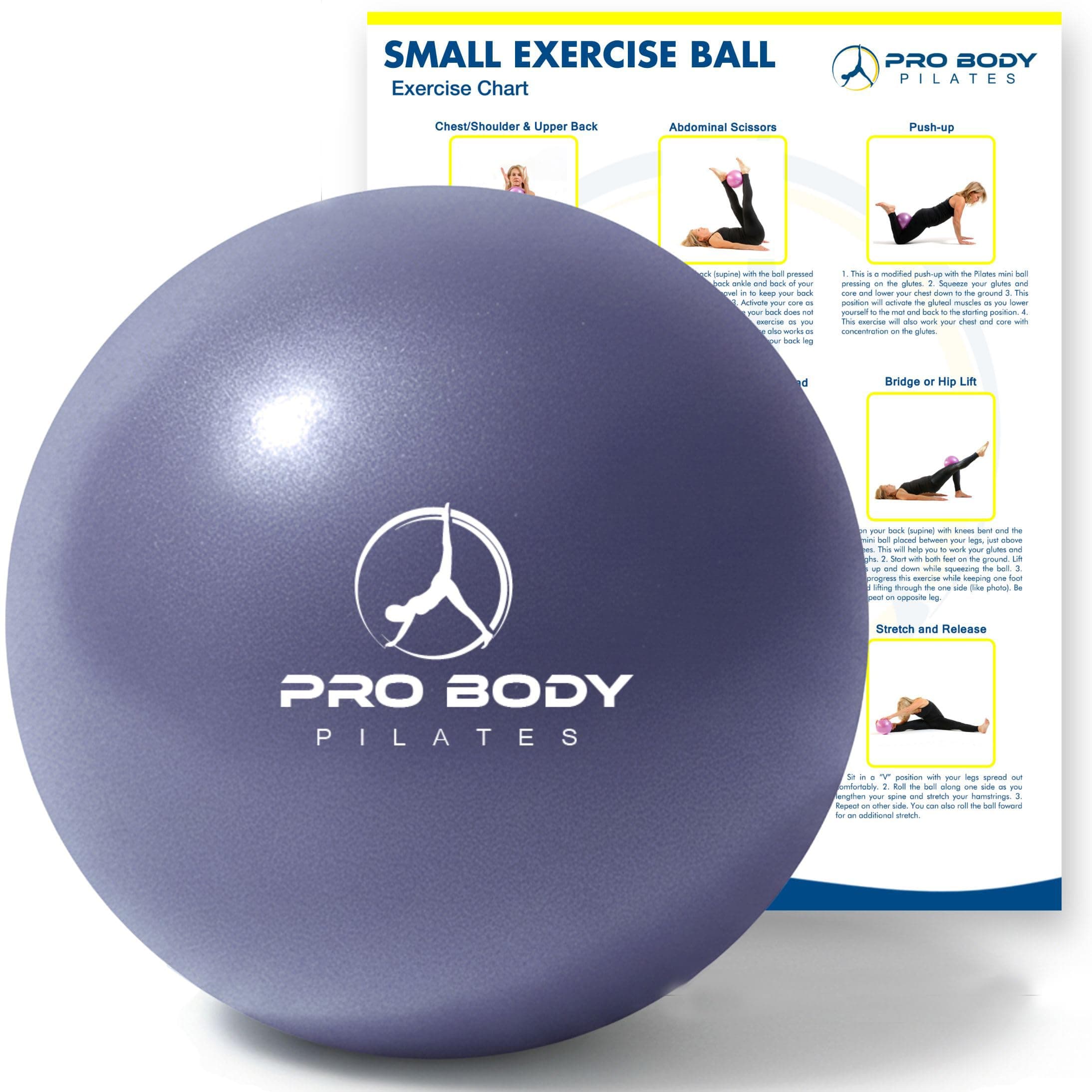 ProBody Pilates Ball 9 Inch - Small Exercise Ball for Stability, Barre, Core, Ab Workouts, Yoga, & Physical Therapy
