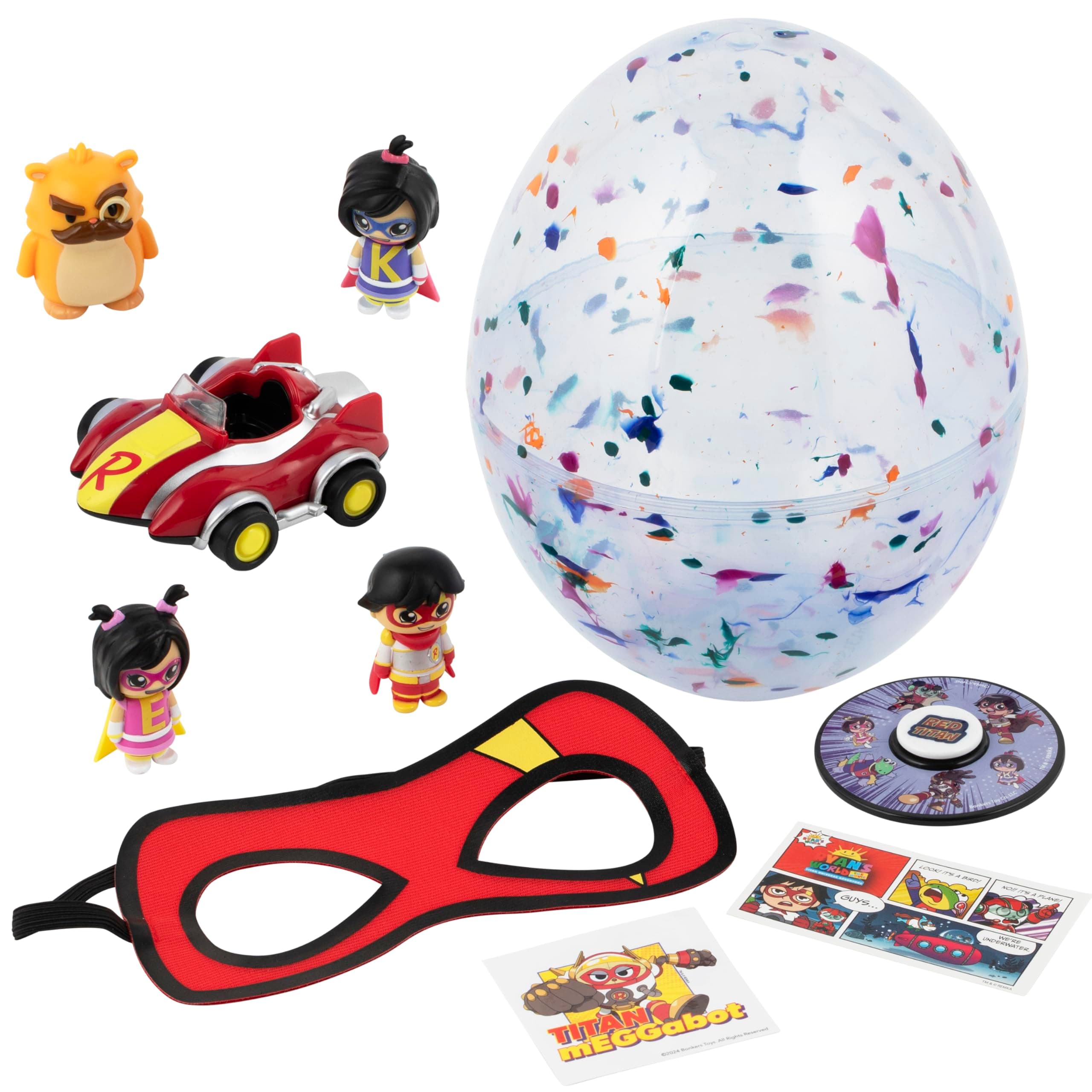 RYAN'S WORLD The Movie Mega Microverse Egg, Discover 8 Exciting Mystery Toys Inside, Official Toys for Boys & Girls 3+, Exclusive Blind Box Figures, 8Pcs