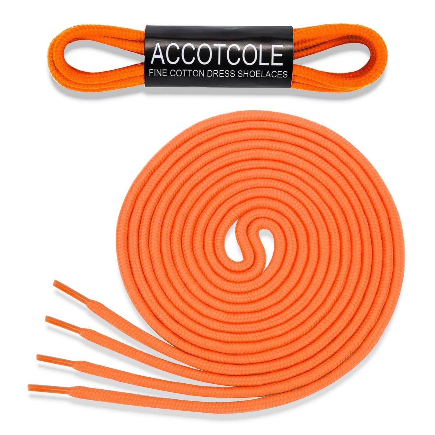 Round Shoelaces [3 Pairs] 5/32" Thick - For Shoes, Sneakers & Boots - By ACCOTCOLE (59" (150 cm), Neon Orange)