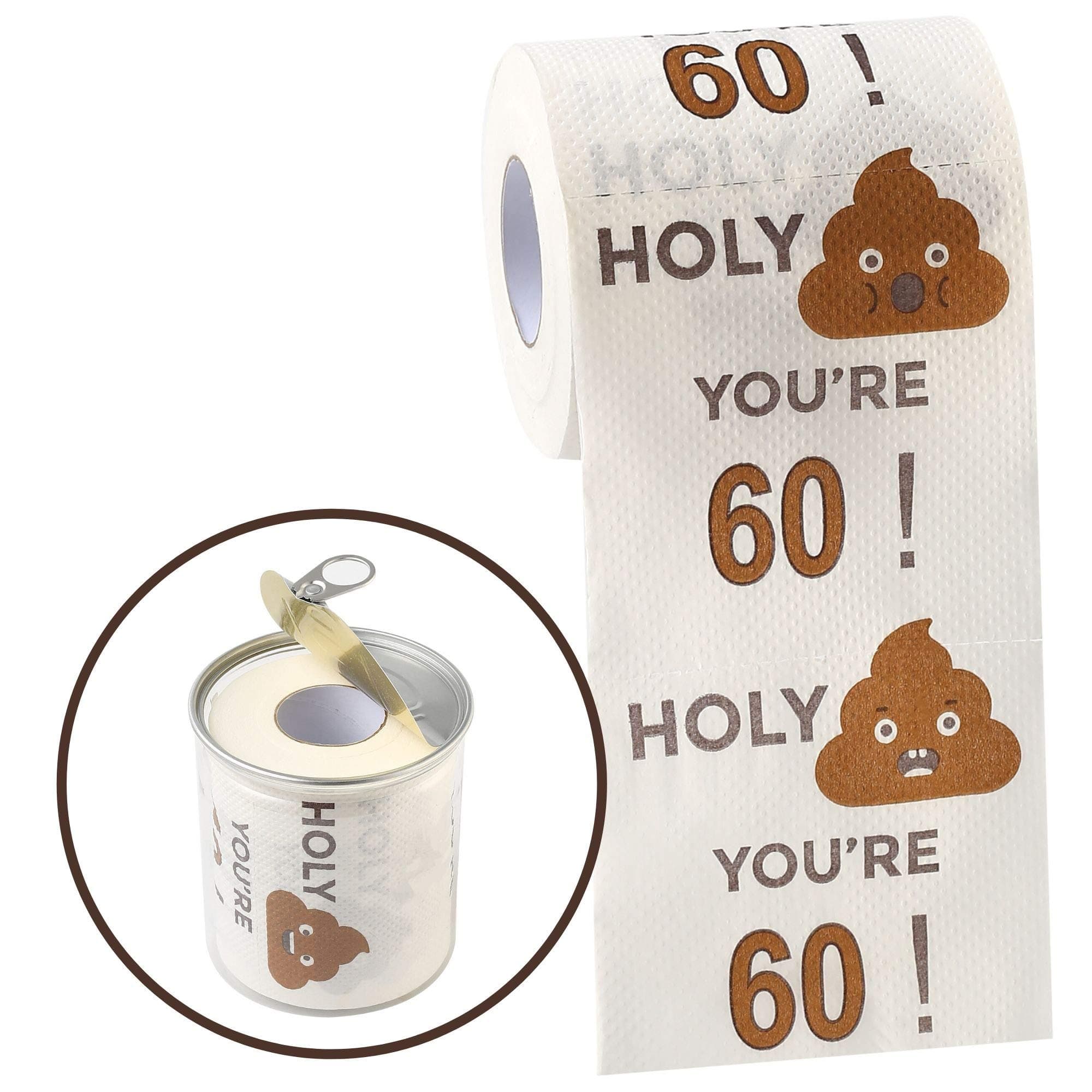 Happy 60th Birthday Toilet Paper Roll 3-Ply Funny Birthday Gifts for Men and Women Novelty for Birthday Party Decorations Forty 60 Party Supplies (60th Years)