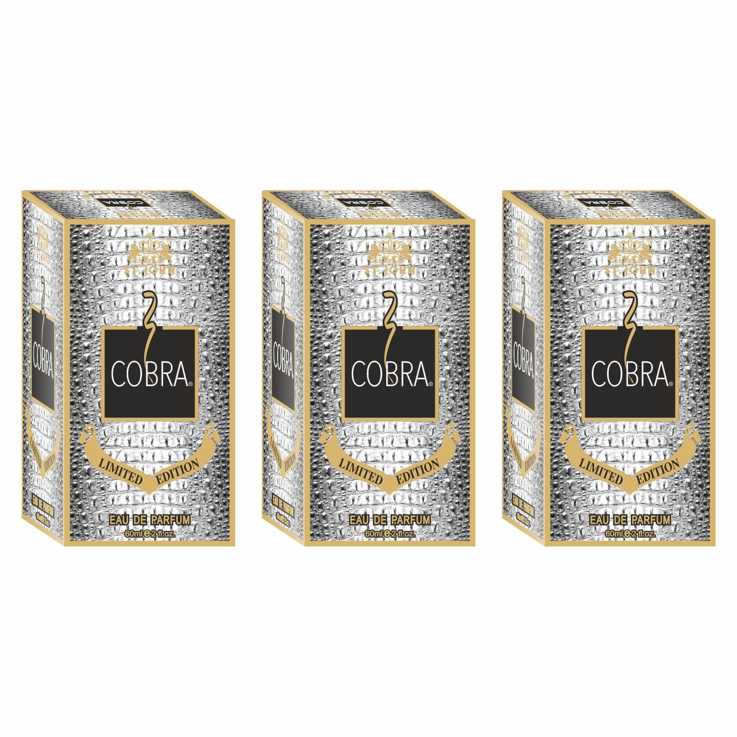 ST.JOHN COBRA Body Perfume For Men | Unisex Perfume with Aromale Essense Long Lasting Fragrance | EAU DE PERFUM 60 Ml (pack Of 3)