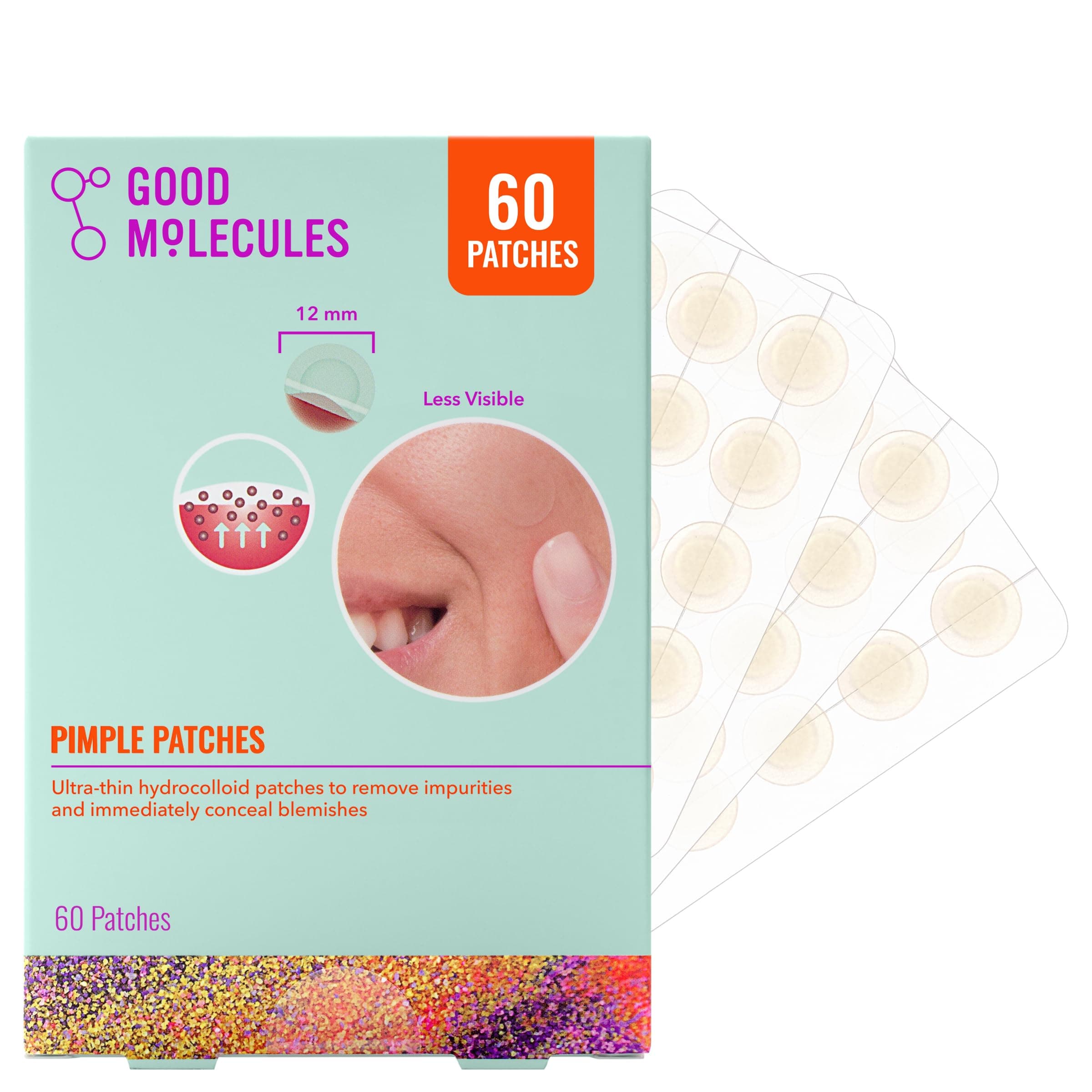 Good Molecules Pimple Patches - Hydrocolloid Patches, All Skin Types, Vegan, Cruelty-Free