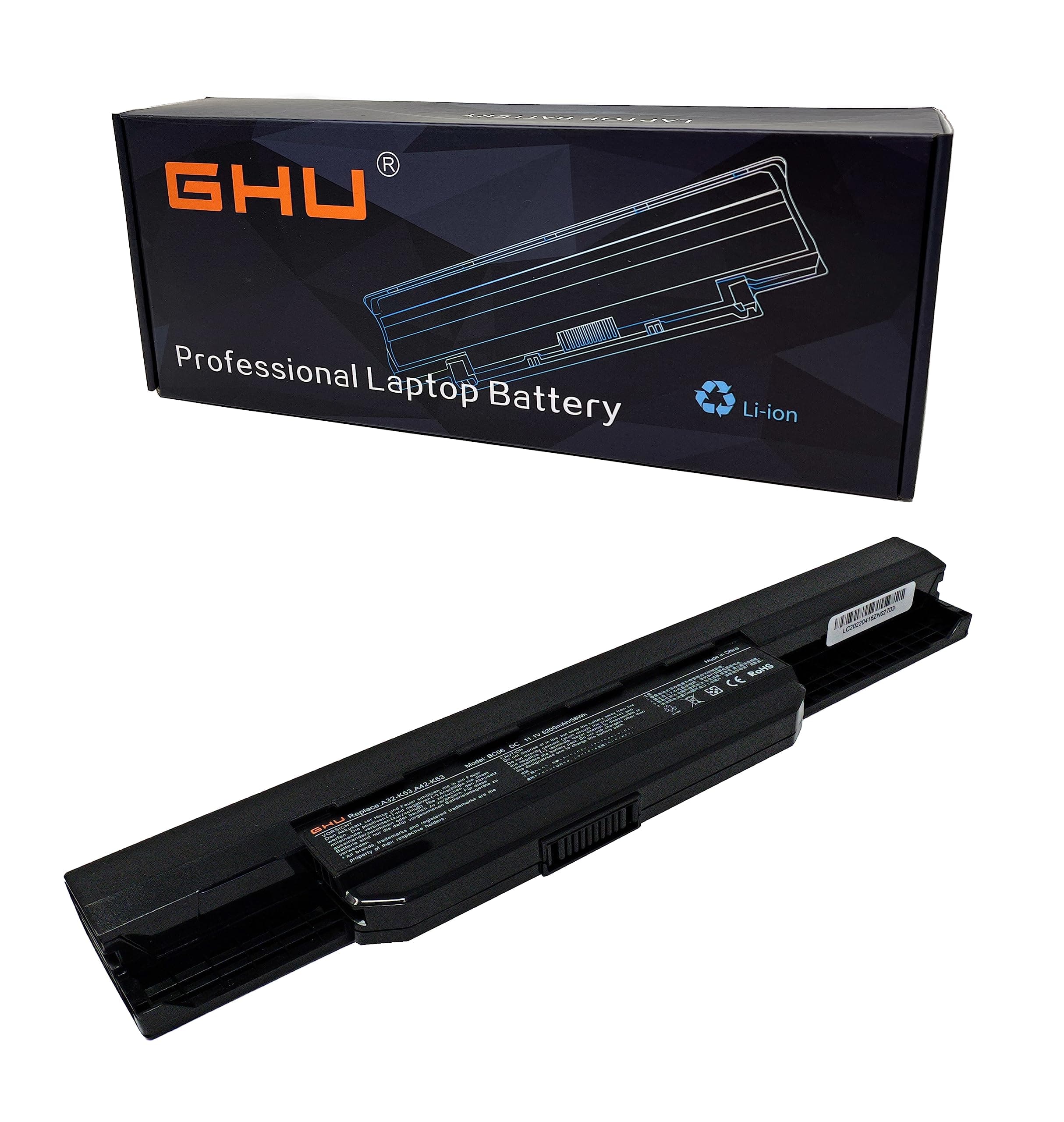 - GHU New Laptop Battery for Asus A53 K53 K54 K84 K93 N53 A31-K53 A32-K53 A41-K53 A42-K53 A43EI241SV-SL 10.8V 5200mAh Fit Models A43 A45 A83 A84 K43 K53 P43 P43S P53 X43 X44 X54 X84 X84H 58 WH