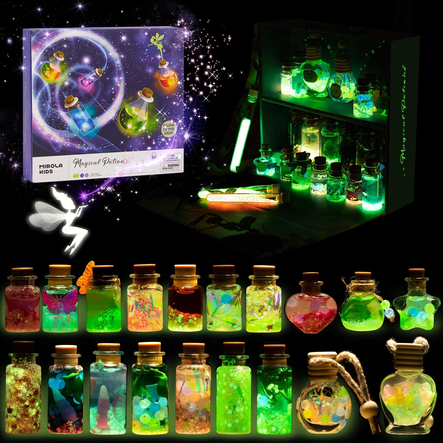 Potion Kits for Kids, 21 Potion Bottles Magic Set, Easter Gifts Decorations Ornaments Garden Art Crafts Birthday Toys for Girls and Boys 6 7 8 9 10 11 12+Years Old Families Party Indoor Outdoor