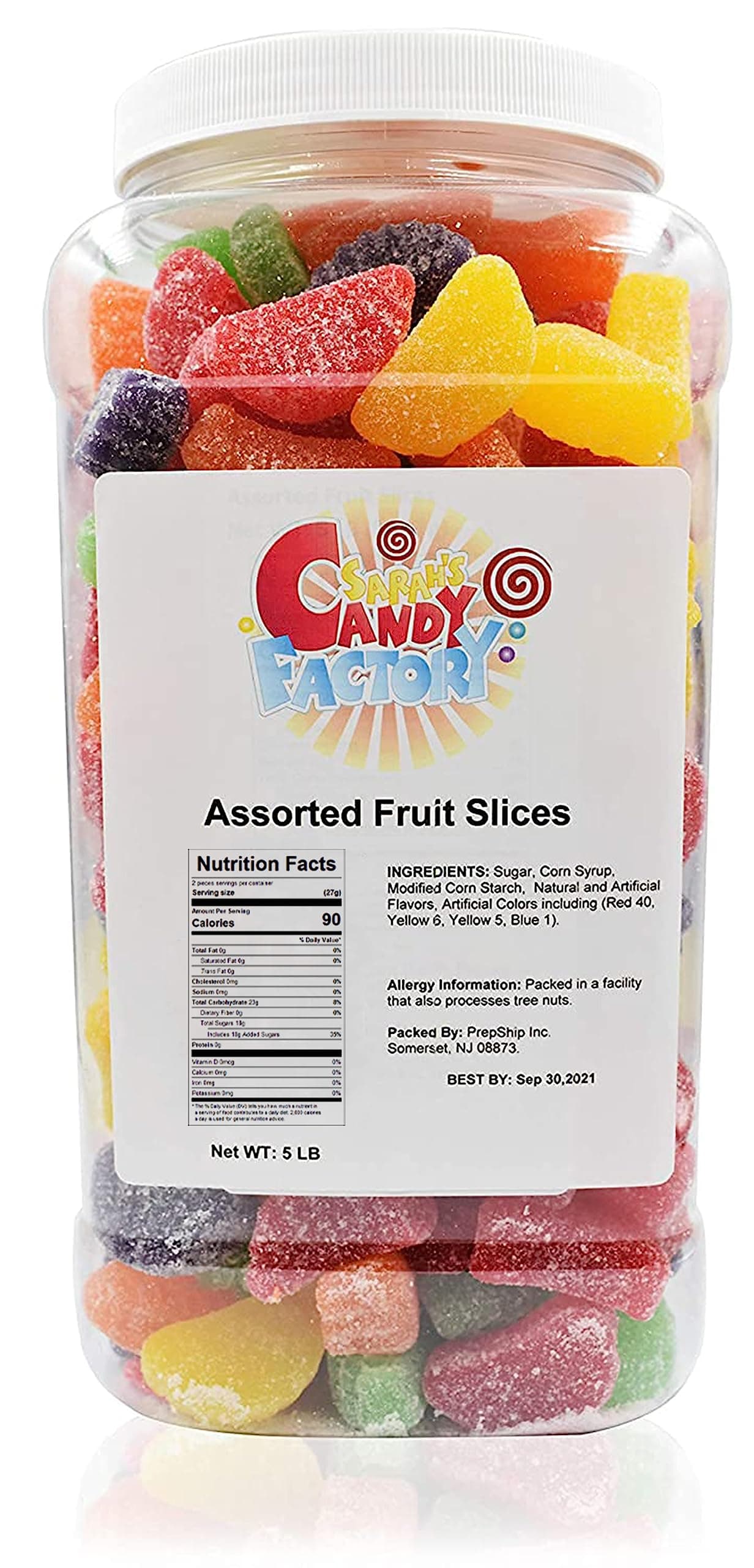 Sarah's Candy Factory Assorted Fruit Slice (5 Lbs in Jar)