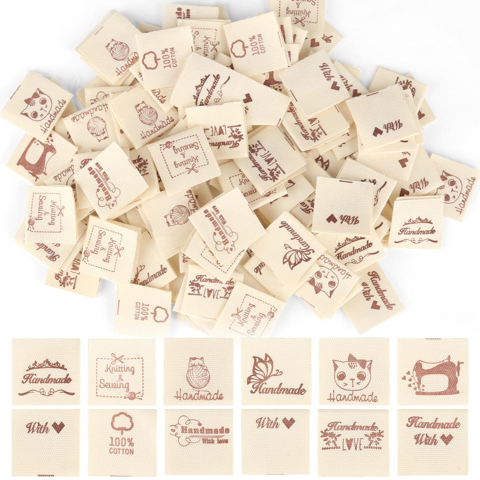 240 Pieces Fabric Labels, Handmade, Handmade Label Fabric Labels, Fabric Labels, Handmade Clothes Labels, Handmade Fabric Labels, Handmade Label for Sewing