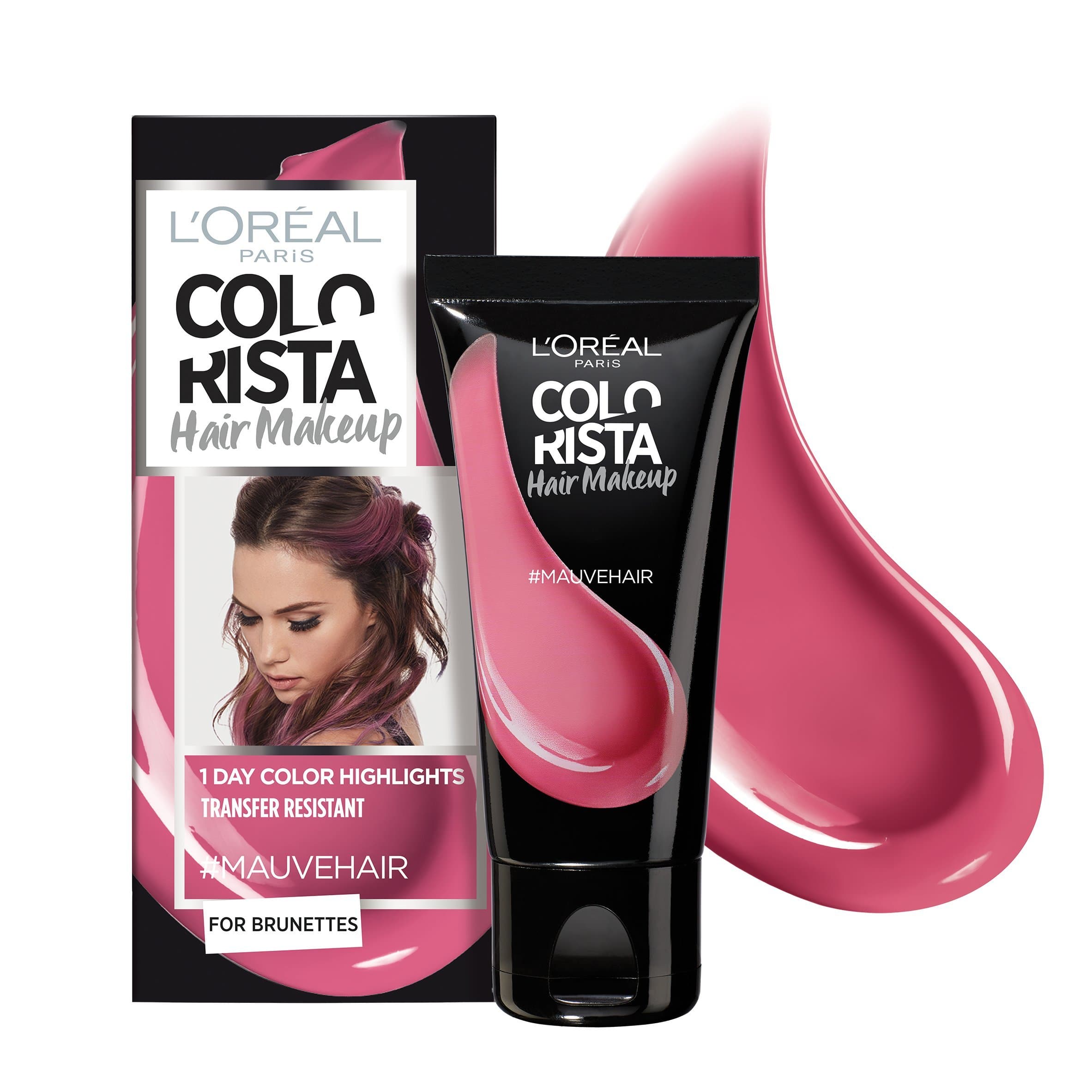 Colorista Hair Makeup Temporary Brunette Hair Colour, Mauve Purple