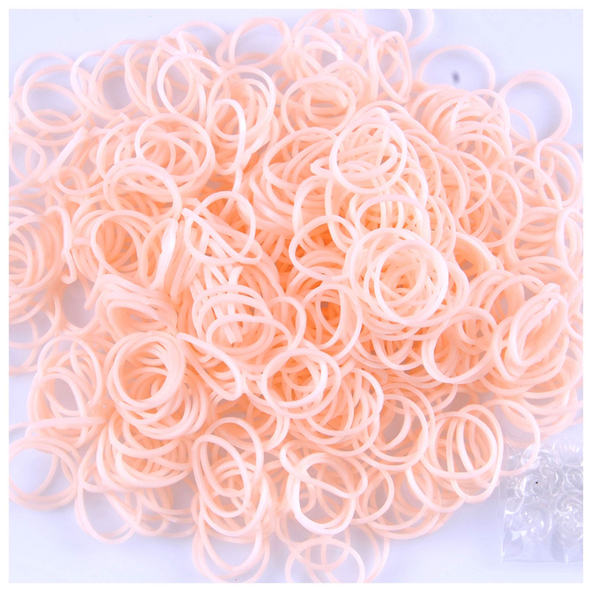 Kirinstores (R) 1800 PCS 72 Clips Bands Refills for Loom Bracelet Dress Making Skin Tone - Flesh Coloured