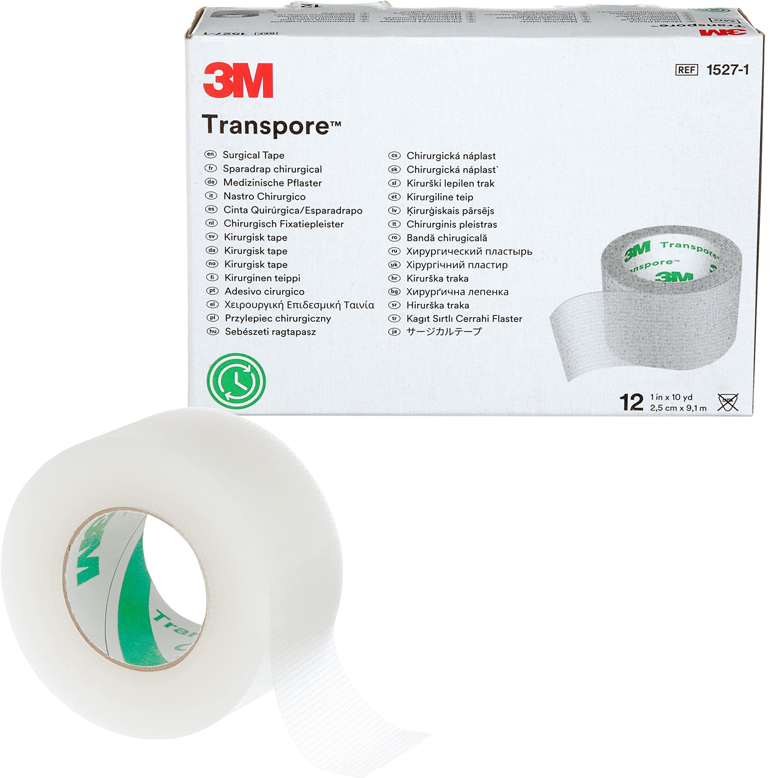 3M Transpore Tape Lnjbi 1527-1, 12 Pack (Pack of 2)