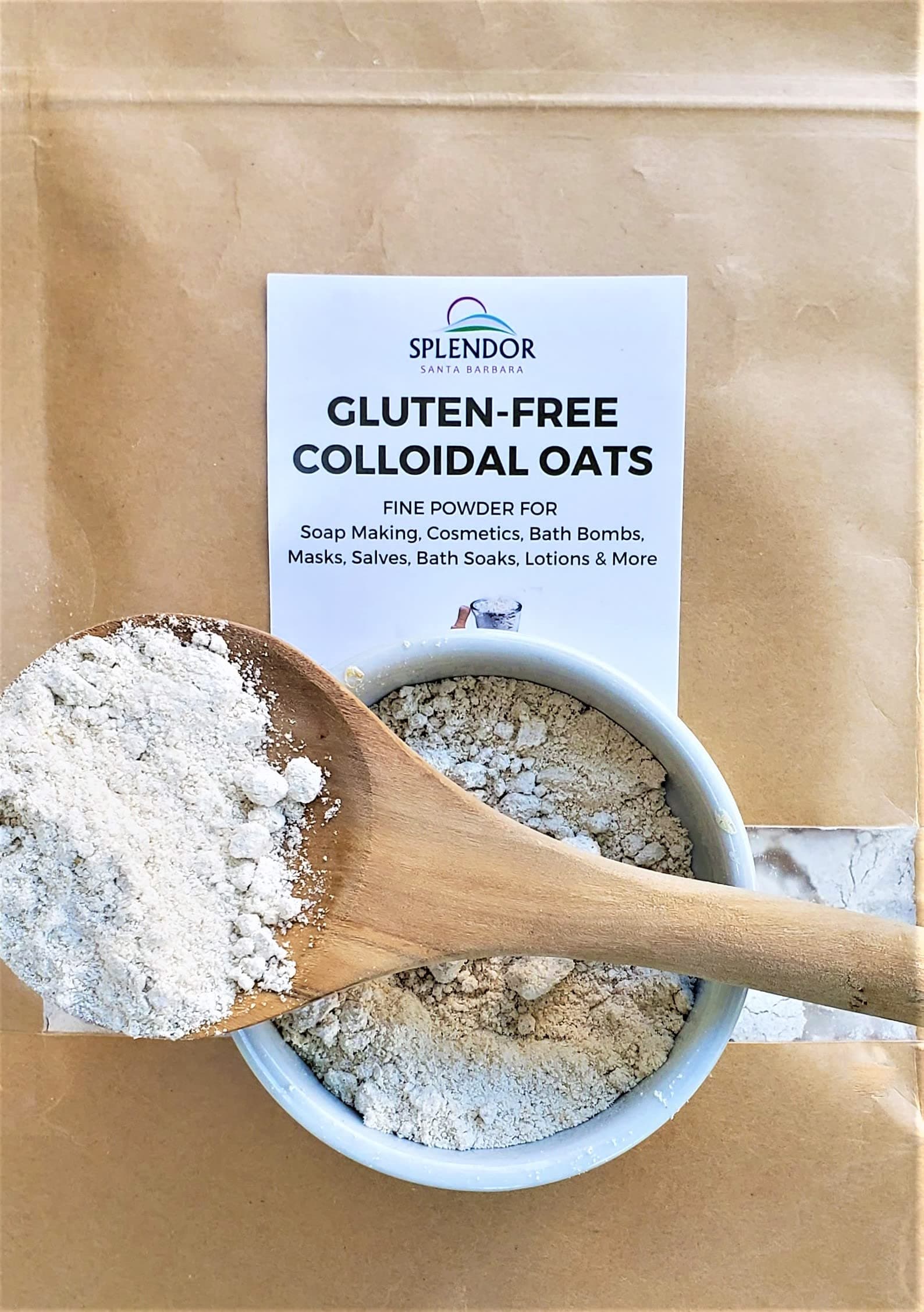 Gluten-Free Colloidal Oats for Soap Making Supplies, Cosmetics Additives, Bath Bombs, Soothing Bath Soaks, Masks, Lotions Salves & More DIY 12 oz
