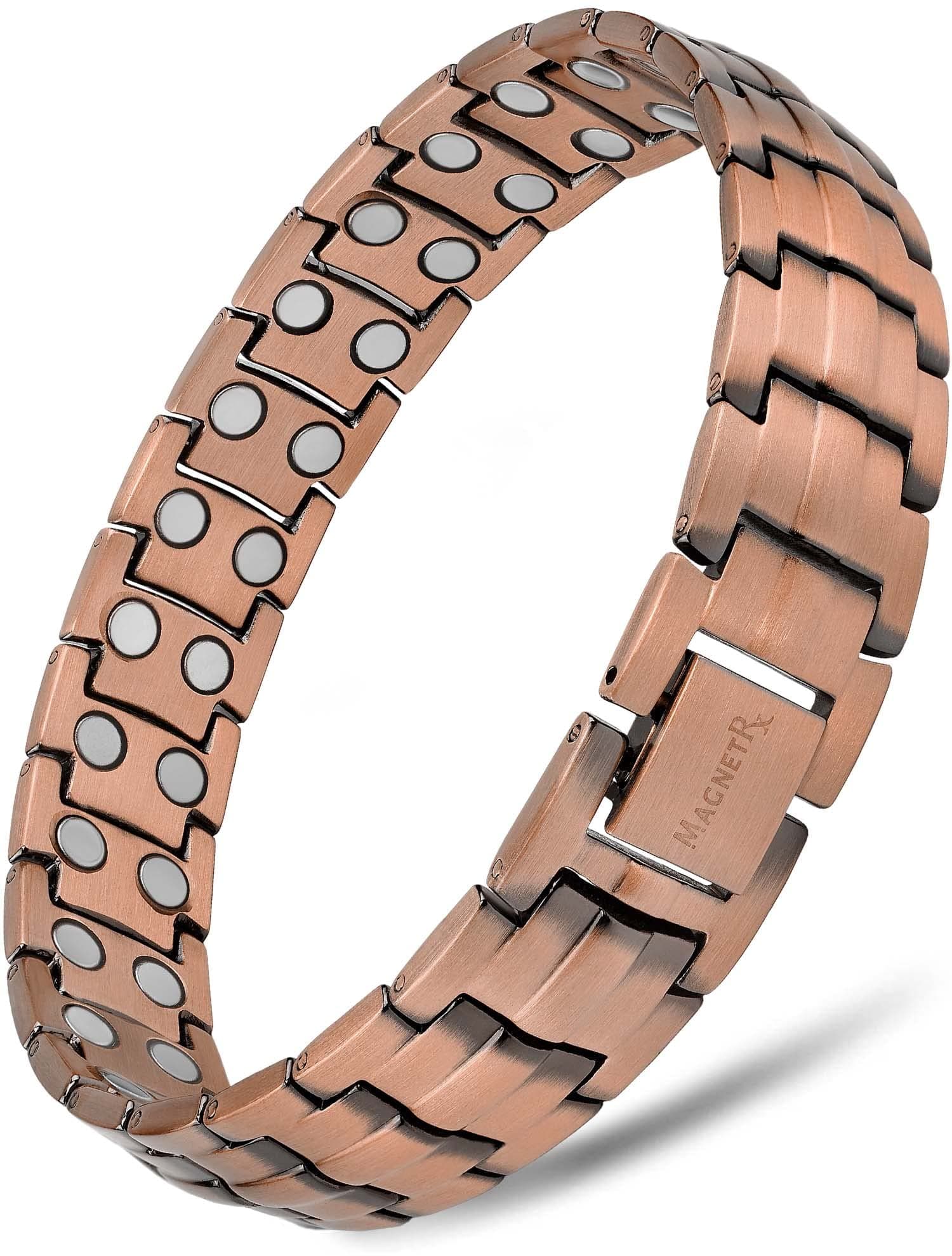 MagnetRX Pure Copper Magnetic Bracelet - Magnetic Copper Bracelets for Men - Adjustable Length with Sizing Tool