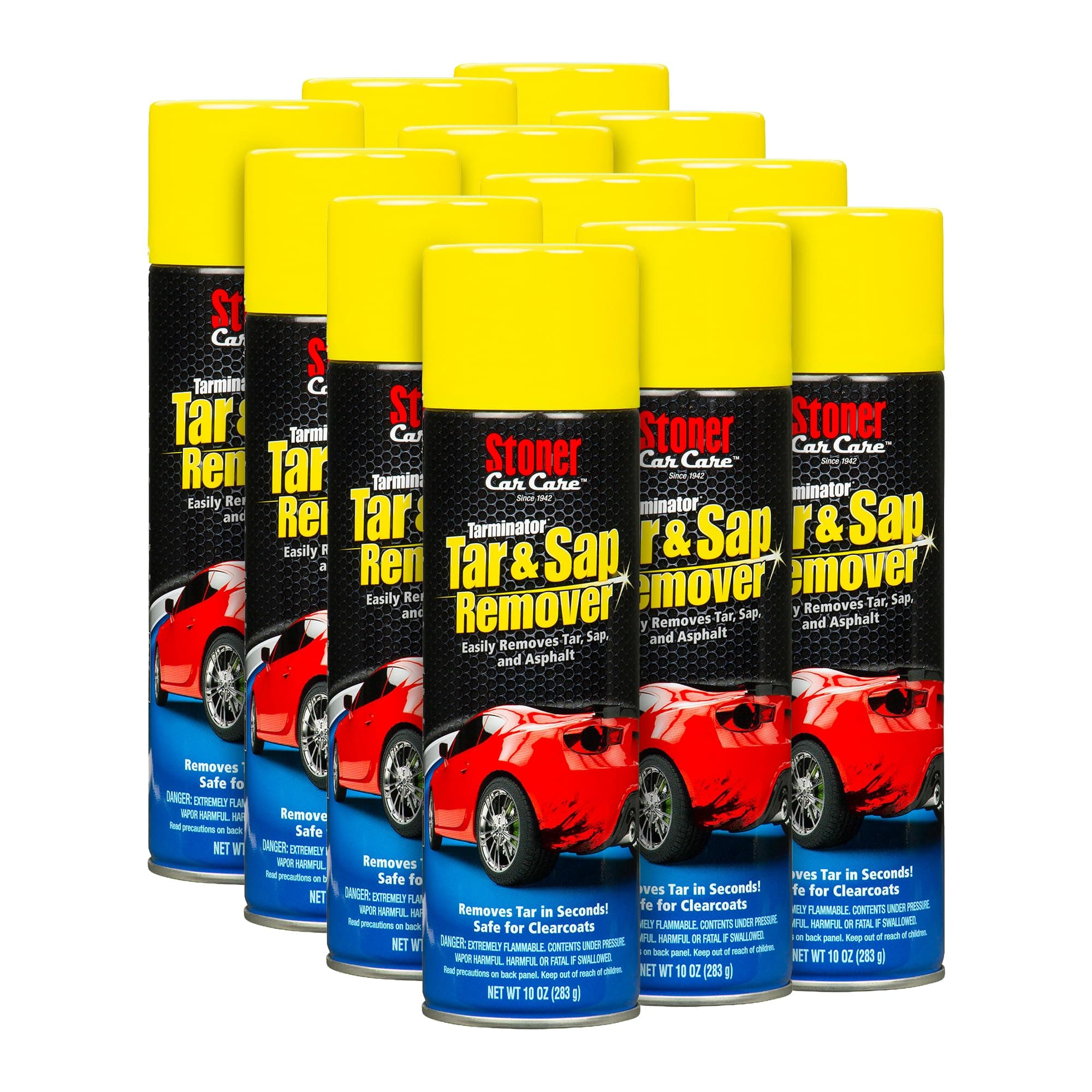 Stoner Car Care 91154-12PK Tarminator Tar, Sap, and Asphalt Remover – Fast Acting Tar and Sap Remover for Cars – Clear Coat Safe Auto Cleaner for Paint, Chrome and Wheels – 10 oz (Pack of 12)