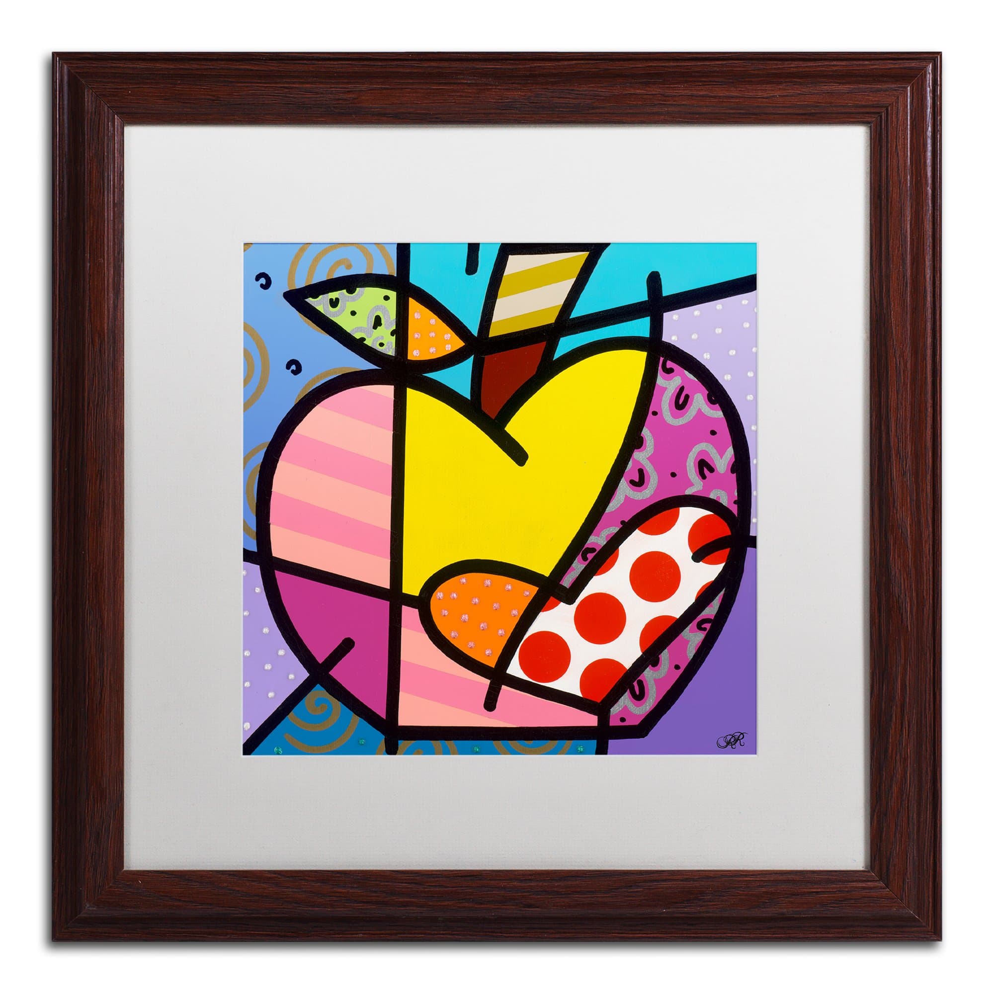 Big Apple IV by Roberto Rafael, White Matte, Wood Frame 16x16-Inch