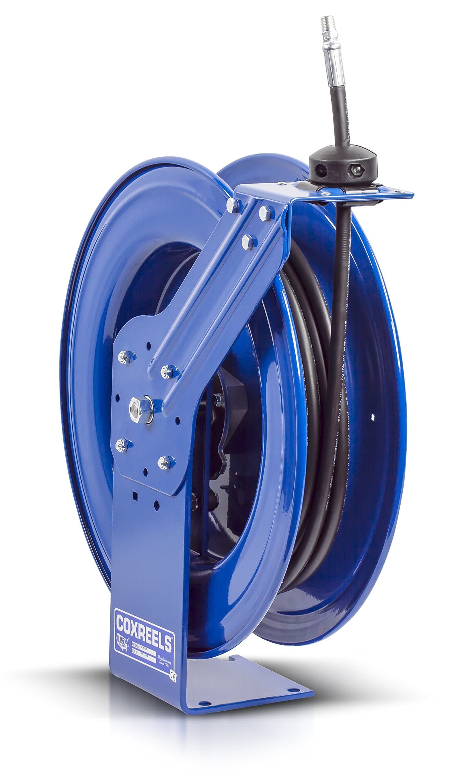 COXREELSHP-N-350 Heavy Duty Spring Rewind Hose Reel for Grease/Hydraulic Oil: 3/8" I.D., 50' Hose, 5000 PSI