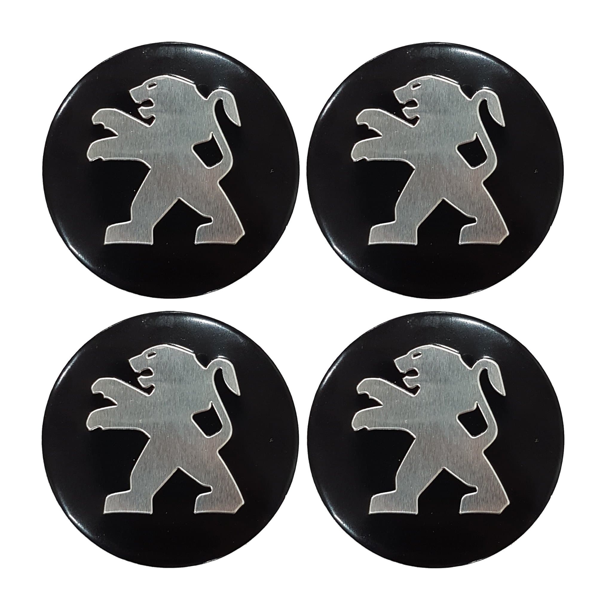 PEUGEOT WHEEL CENTRE STICKER BADGE LOGO ALLOYS WHEEL CAP STICKER WHEEL TRIMS SET OF 4