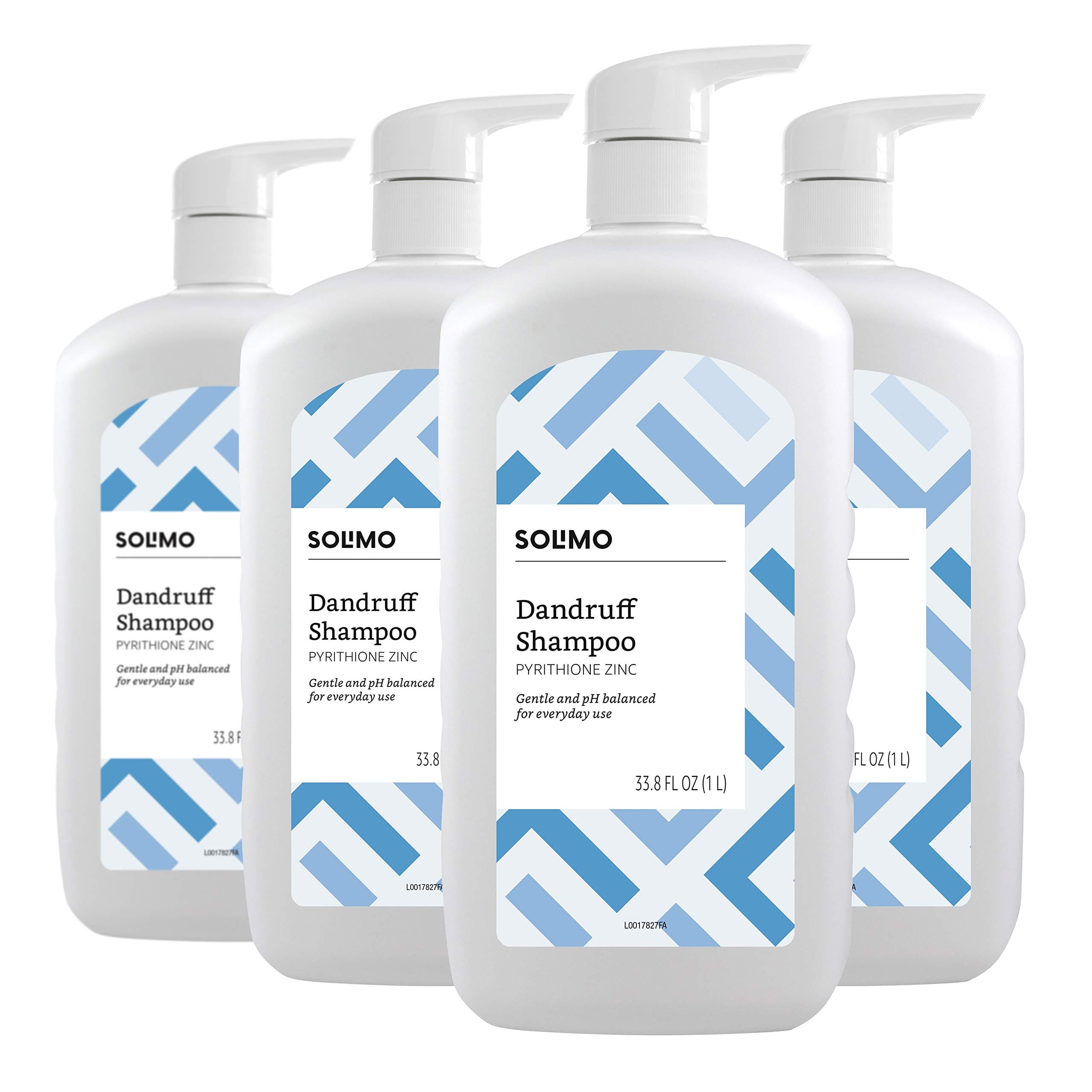 Amazon Brand - Solimo Dandruff Shampoo, Everyday Use, 33.8 Fluid Ounce (Pack of 4)