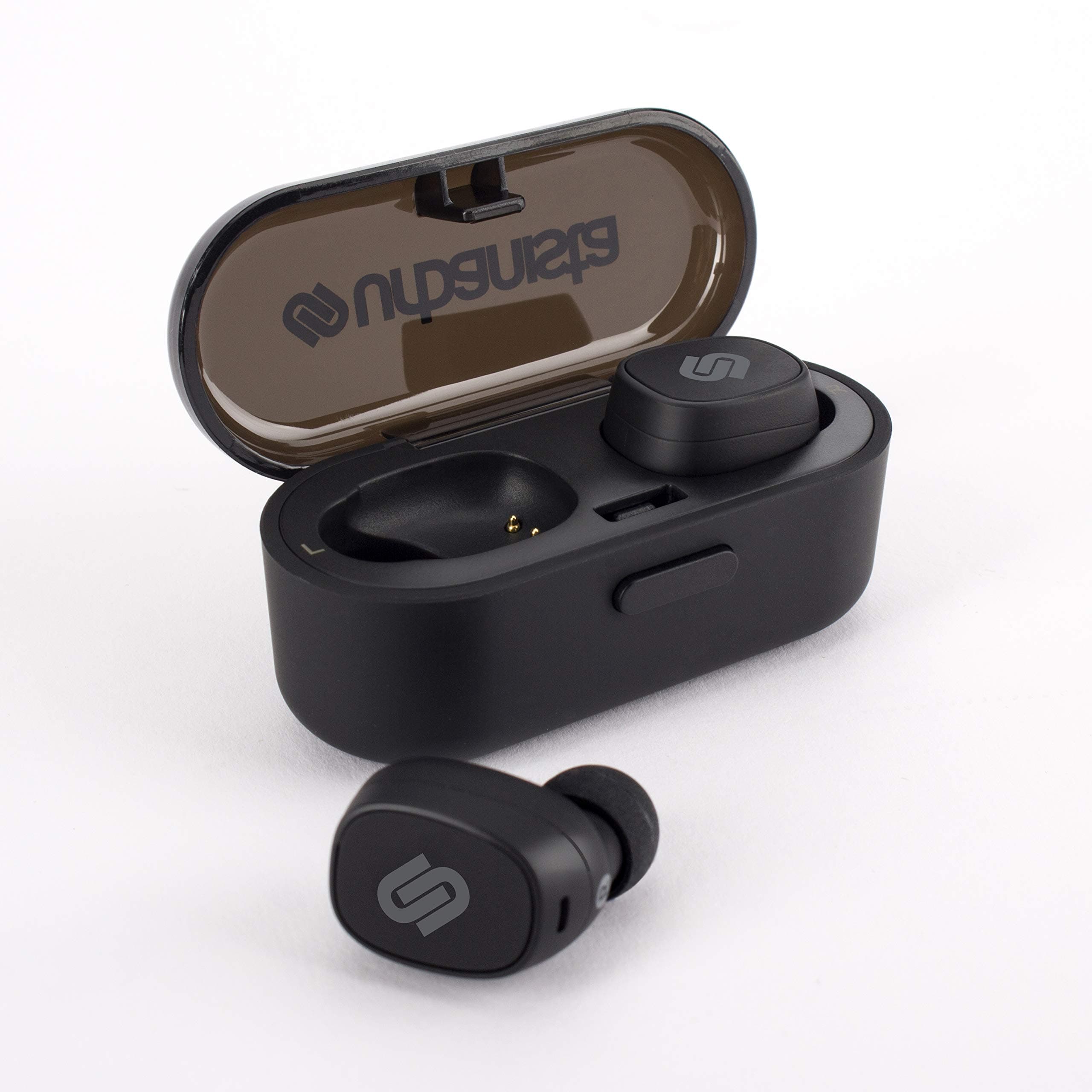 UrbanistaTokyo True Wireless Earbuds 16H Playtime Bluetooth 5.0 with Charging Case, Multi Function Button Earphones Compatible with Android and iOS - Black