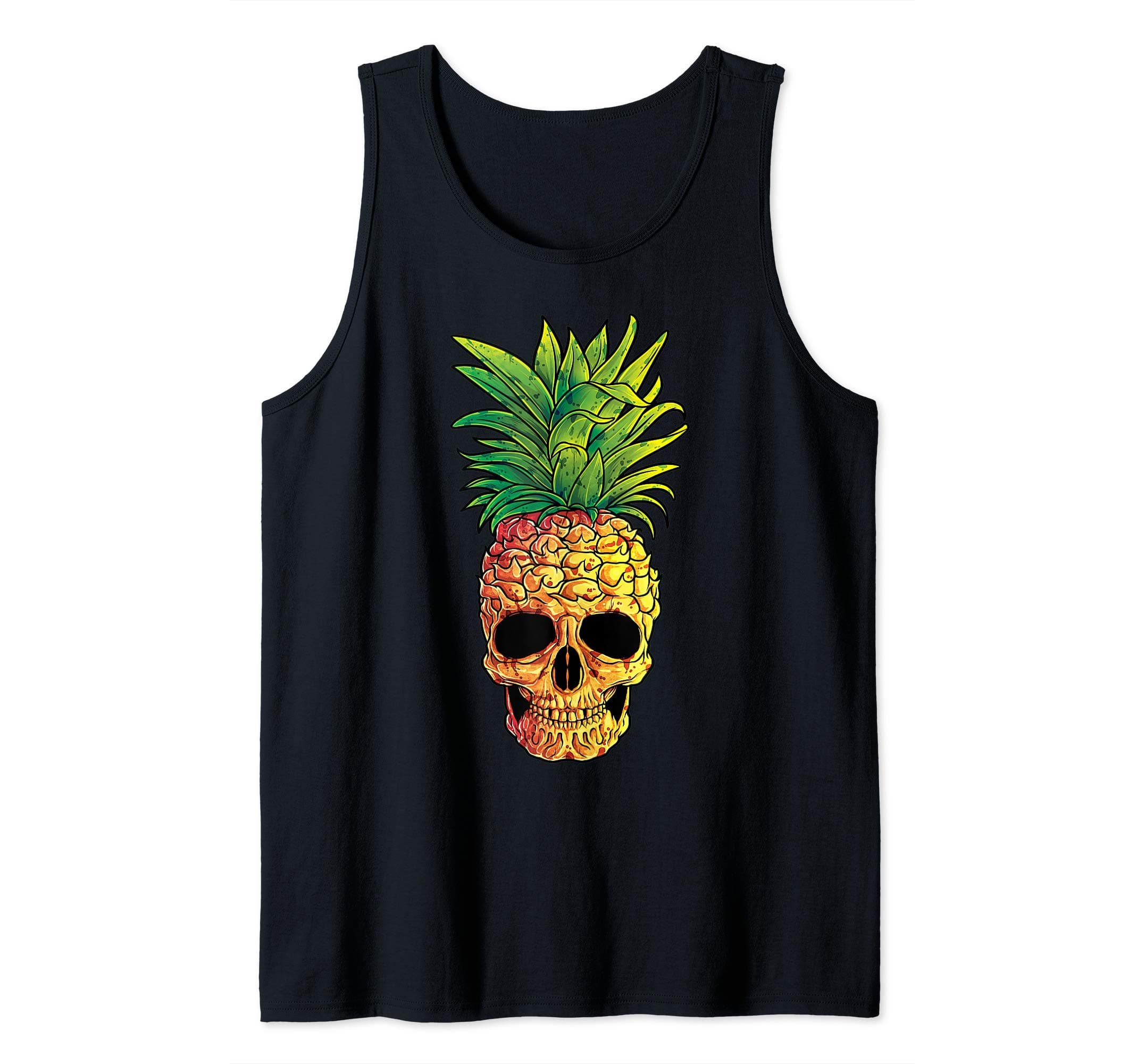 Pineapple Skull Funny Aloha Beaches Hawaiian Hawaii Goth Tank TopOEKO-TEX STANDARD 100