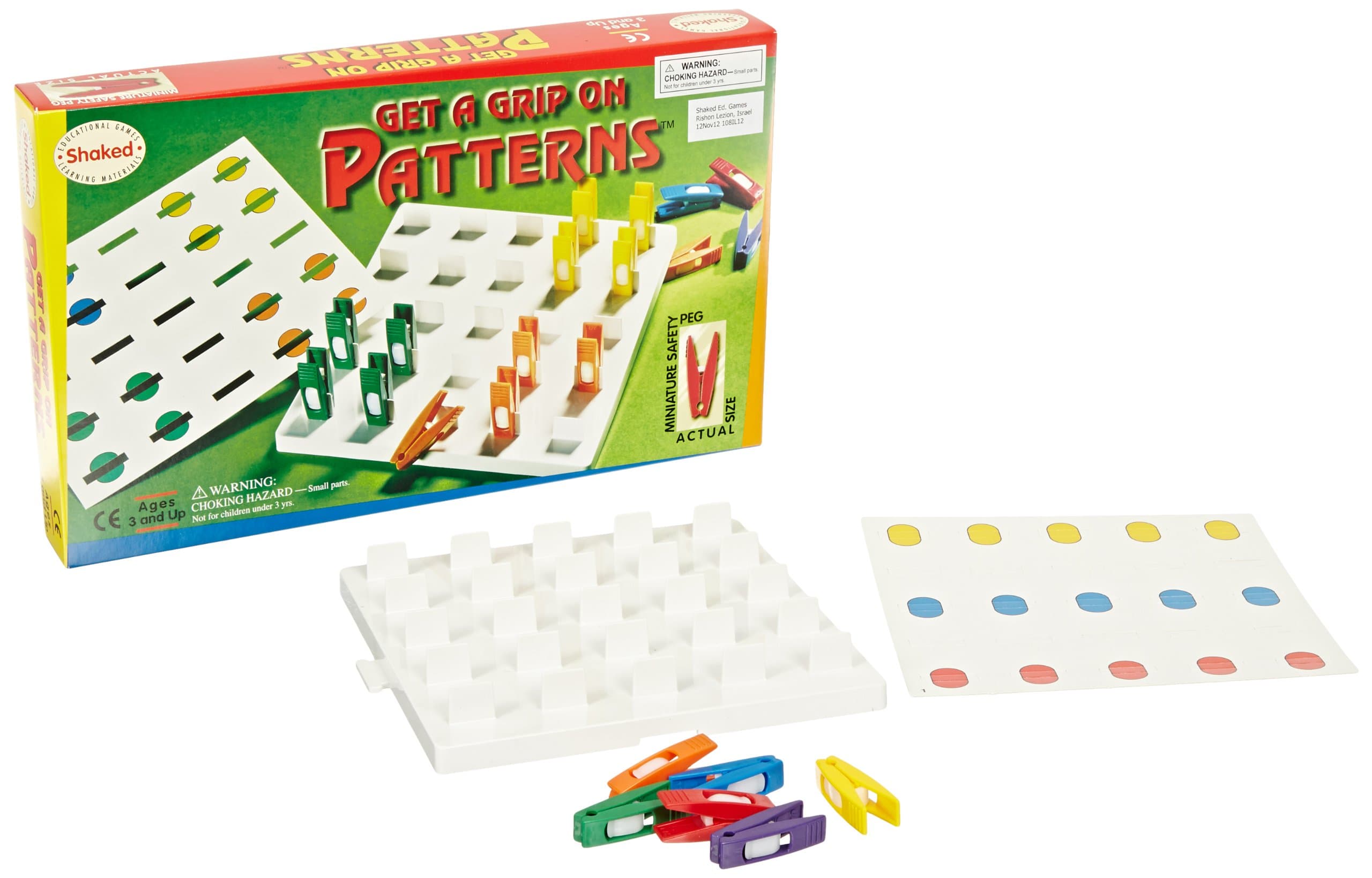 Shaked Educational Games Get A Grip On Patterns Game with Gripboard and Design Cards