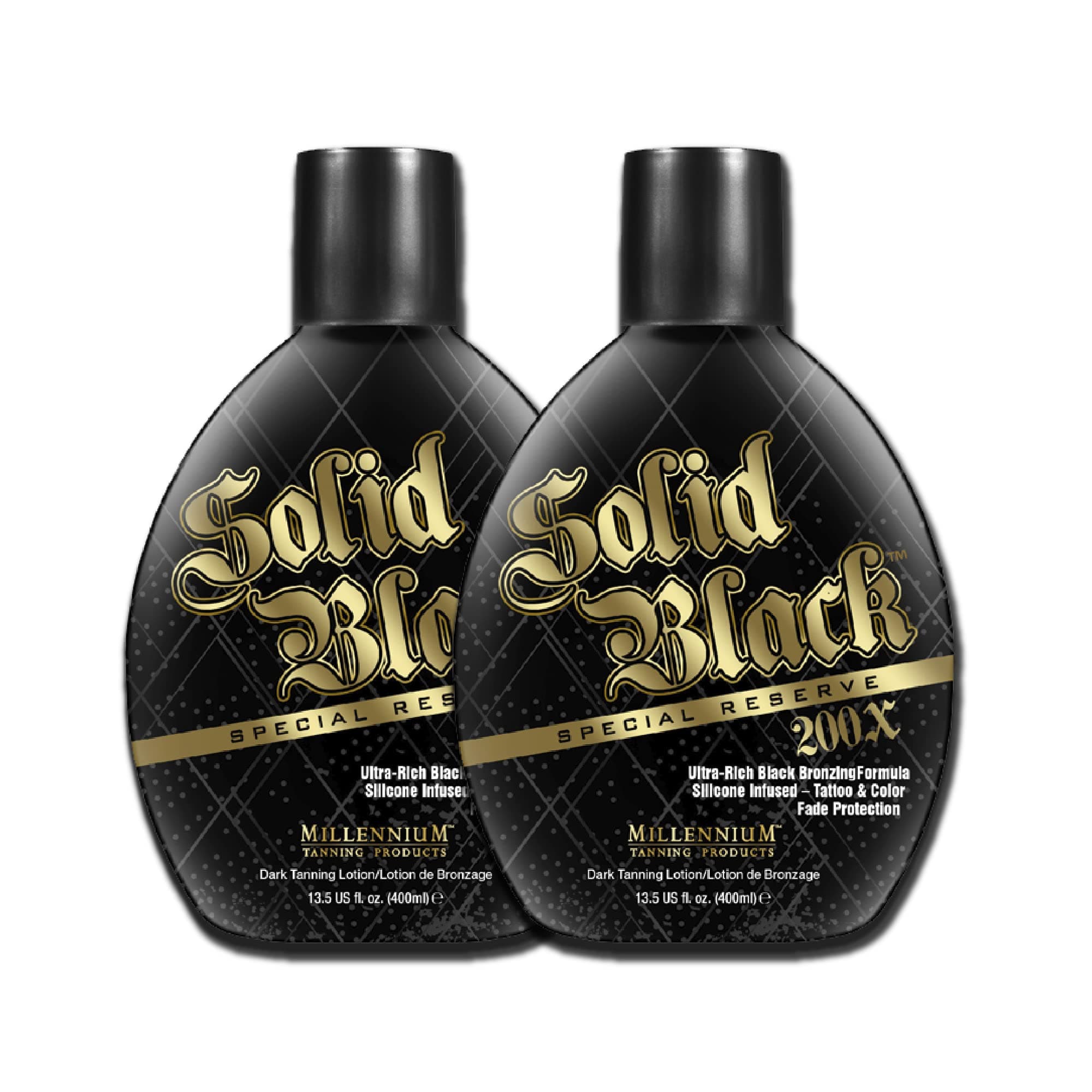 Millennium Tanning Products Millennium Tanning Solid Black Special Reserve 200x Ultra Rich Black Bronzer 13.5 fl oz (2 Bottles)