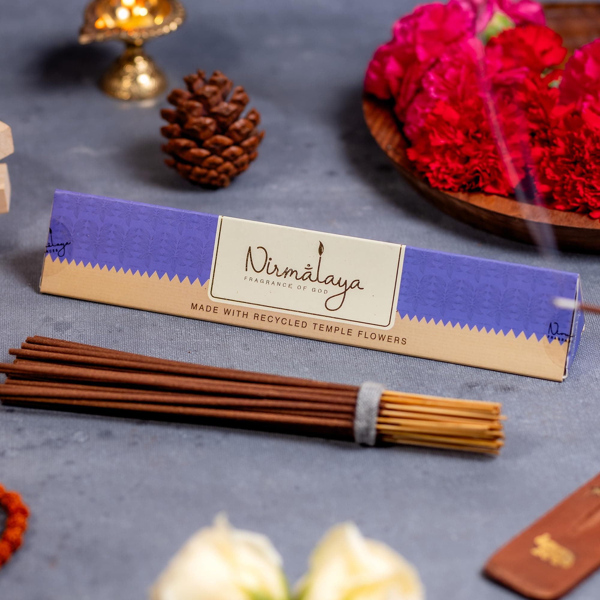 Patchouli Incense Sticks - 40 Sticks | 100% Natural & Charcoal Free | Sacred Air Purifiers