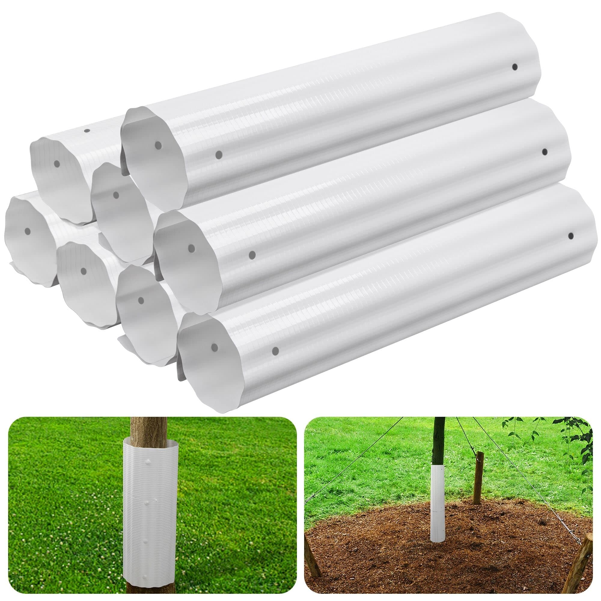 - 8pcs Expandable Tree Guards,Flexible Tree Bark Protector,Tree Trunk Protector Tubes Wraps to Protect Saplings Plants from Weed whackers, Trimmers, and Animals (8)