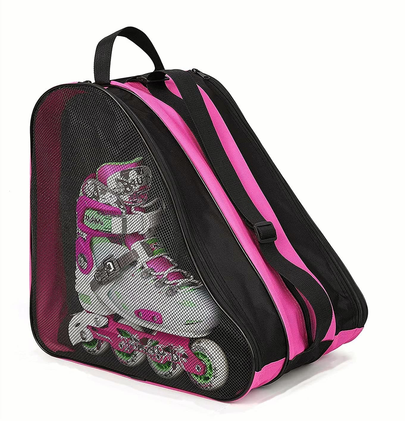 Unisex Ice Skate Bag with Adjustable Shoulder Strap - Breathable Oxford Cloth Skating Shoes Storage Bag