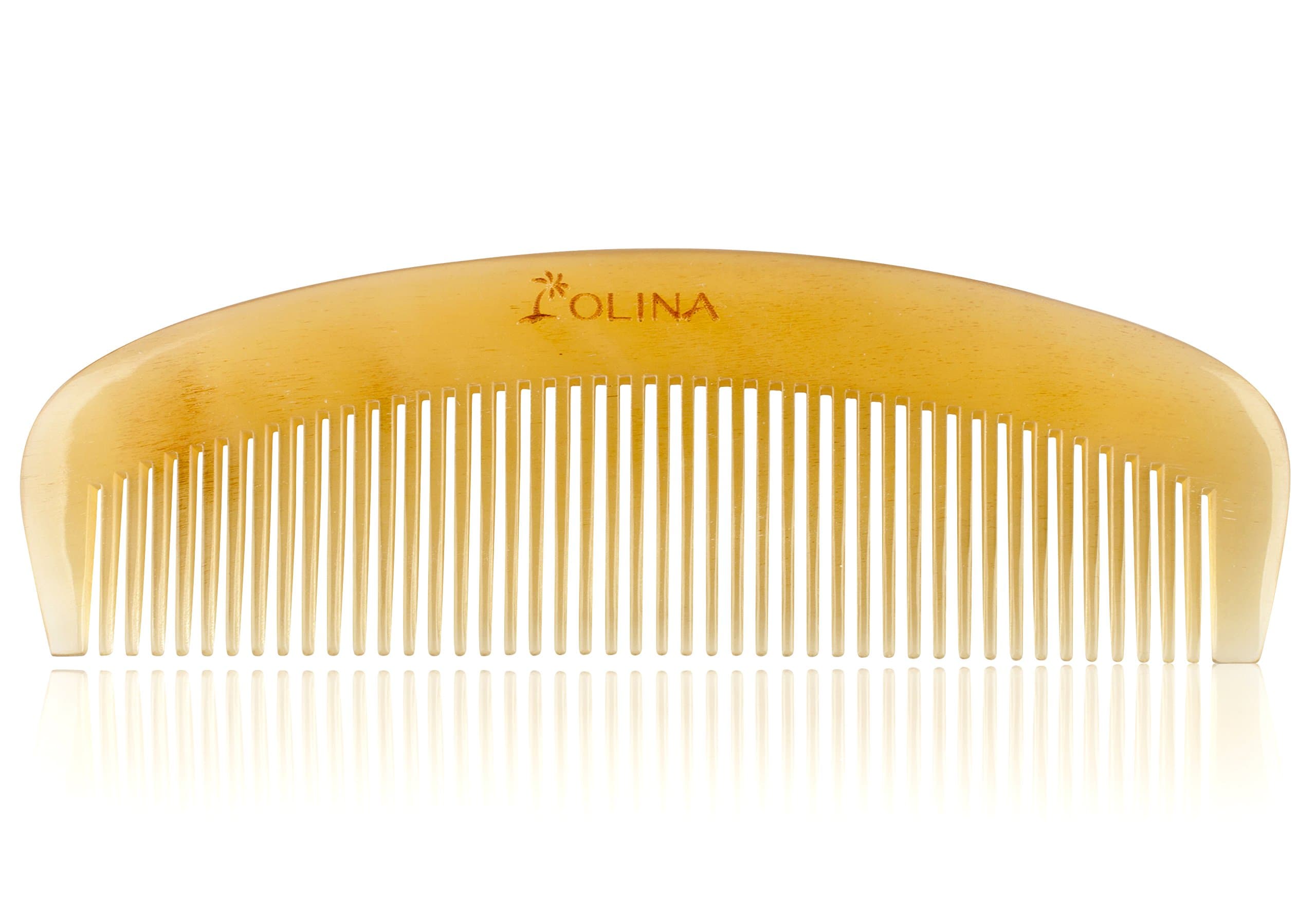 Unique Gift - Olina No Static 100% Handmade Premium Quality Natural Sheep Horn Comb without Handle (5.1’’, without handle, Narrow-tooth)