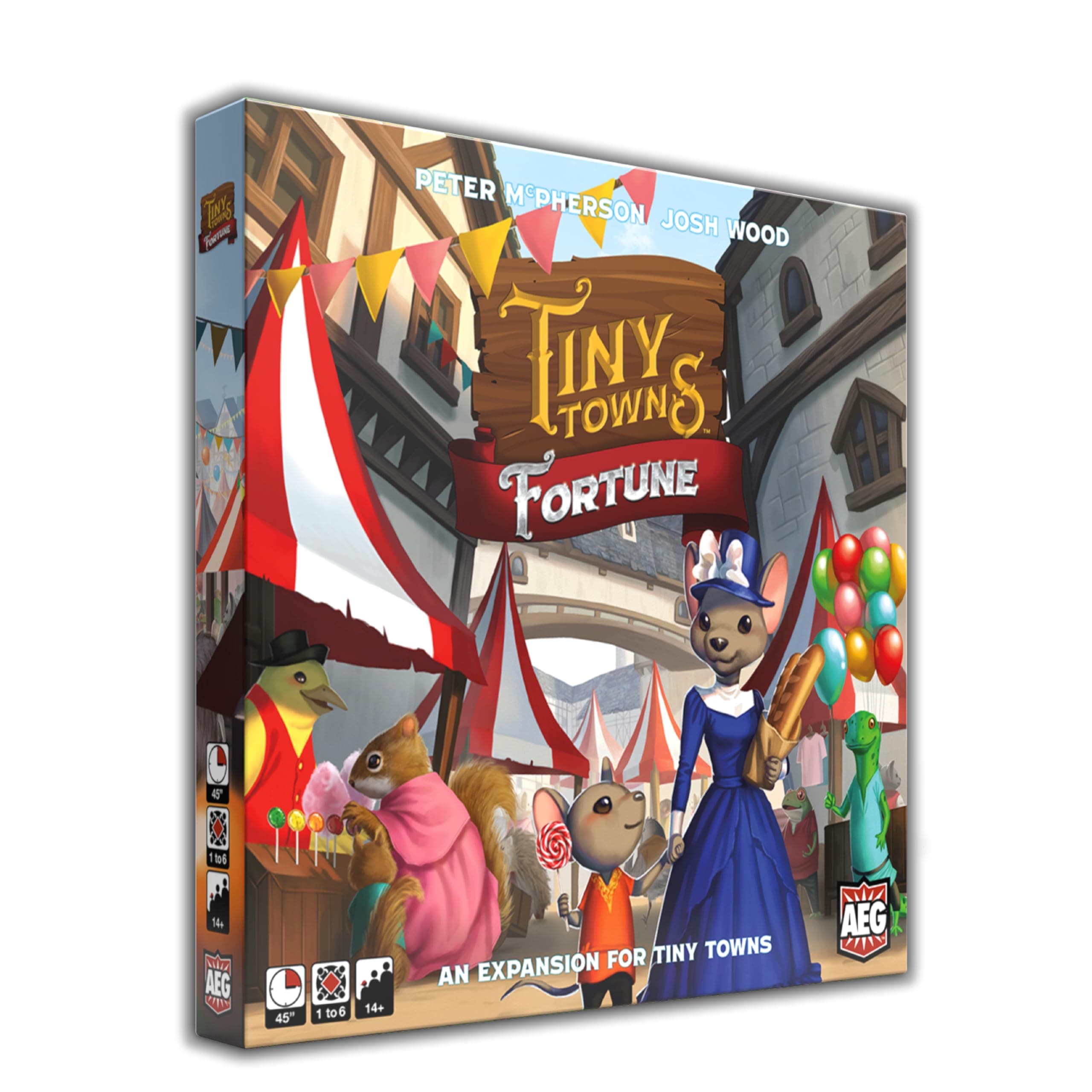 Tiny Towns: Fortune Expansion | Adds New Buildings, Introduces Money | Clever use of Limited Resources determines Success | 1-6 Players | Ages 14+