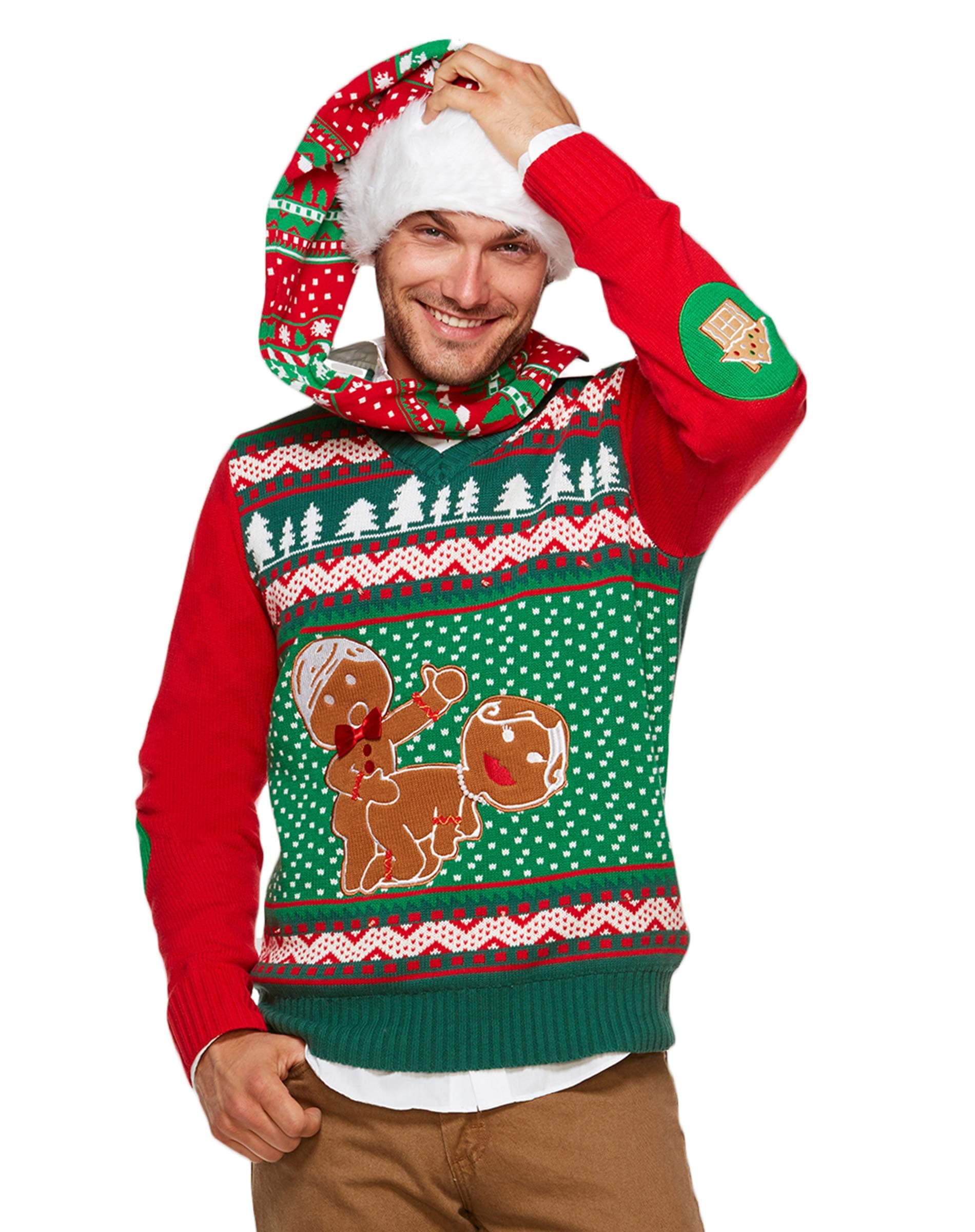 Light Up Ugly Christmas Sweater - Humping Gingerbread