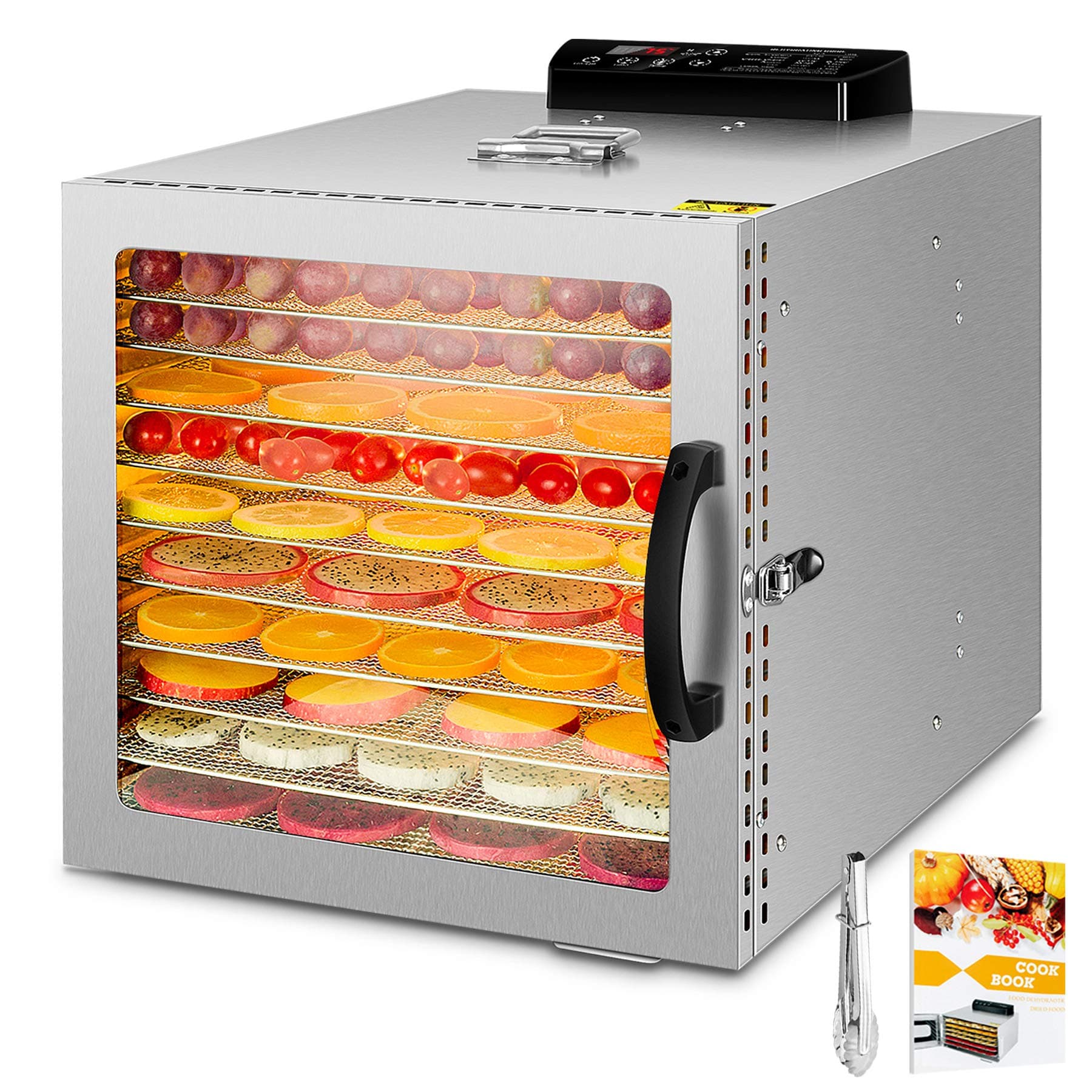 Kwasyo Newest 10 Trays Food Dehydrator with Full Glass Window